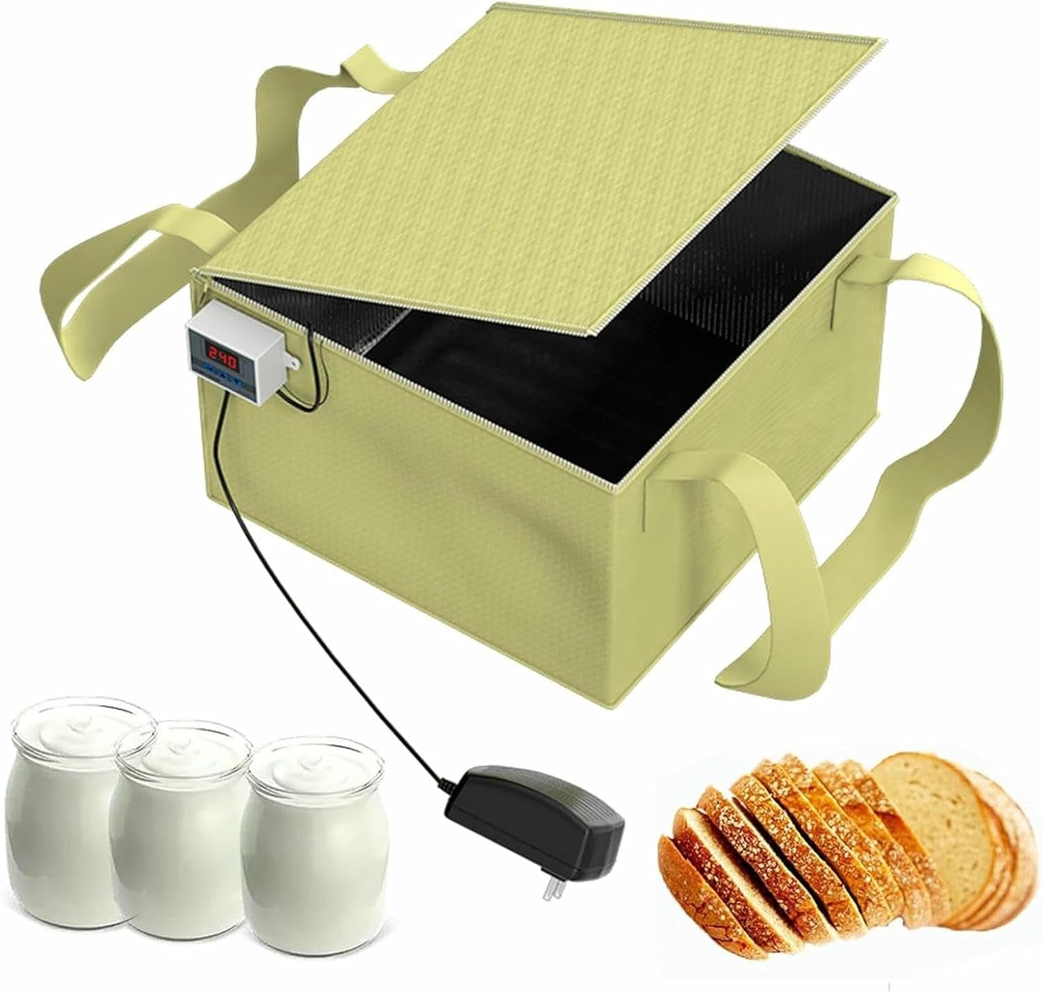 Multi-Functional Dough Riser, Fermentation Thermostat with Heating Pad, for Bread, Yoghurt, Natto and Handmade Soaps