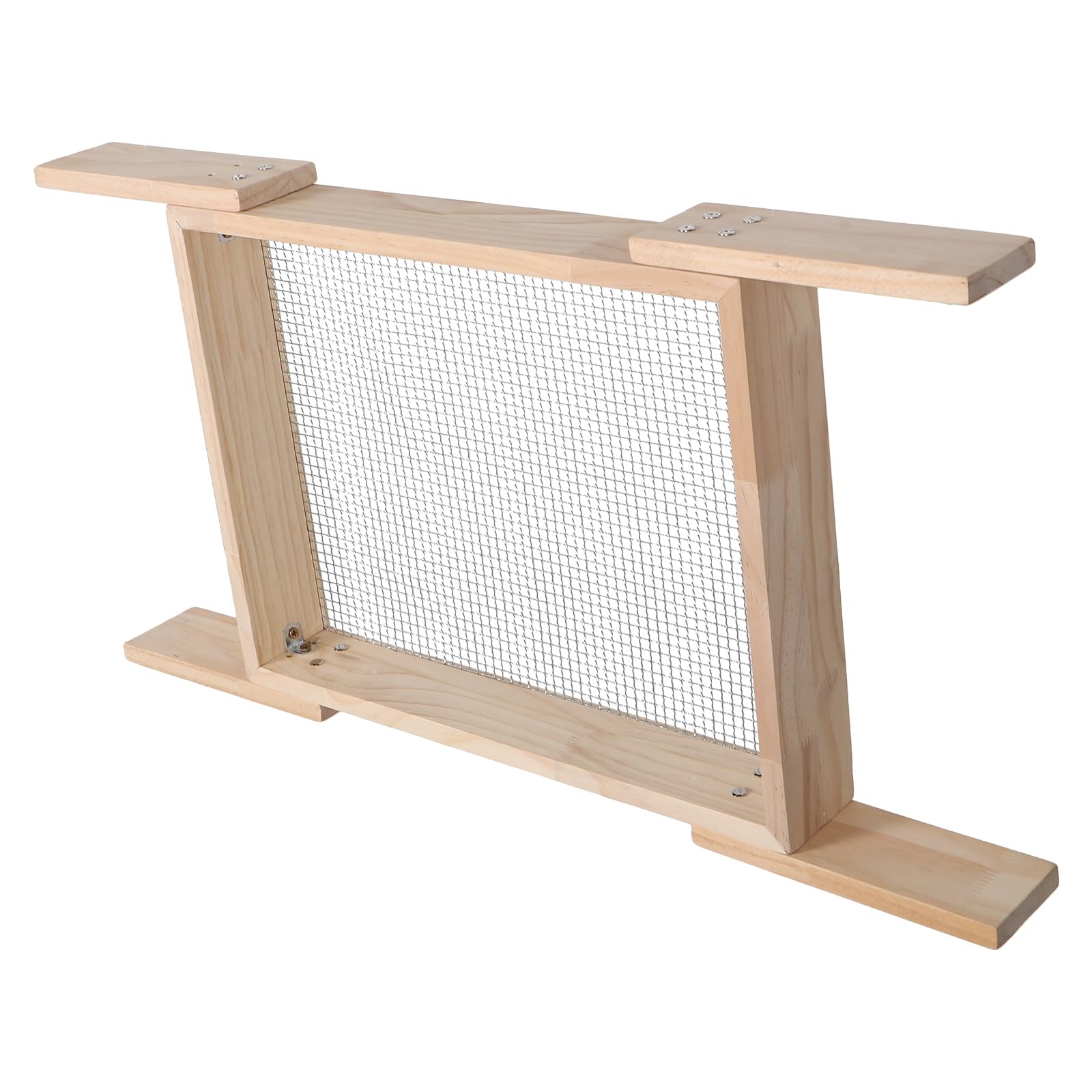 Hemobllo Setaccio per Terreno in Legno con Manico Smontabile 44x34 Cm, Filtro a Maglie Fini per Giardinaggio, Setaccio da Giardino per Compost, Sabbia e Rocce, Attrezzo Portatile per Cura