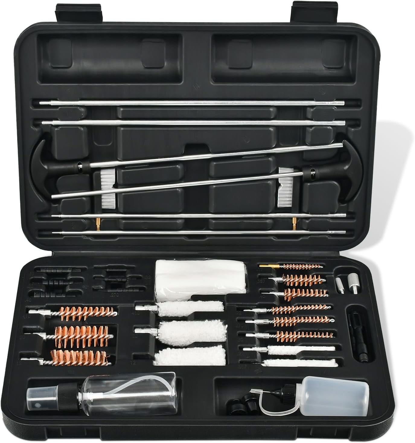 XKV Universal Gun Cleaning Kit for Caliber Pistol Rifle Handgun Shotgun Hunting Cleaning Kit with Universal Accessories & Mat Portable Case,with Brushes,Jags,Slotted Tips,Oil Bottle-Gifts for Men