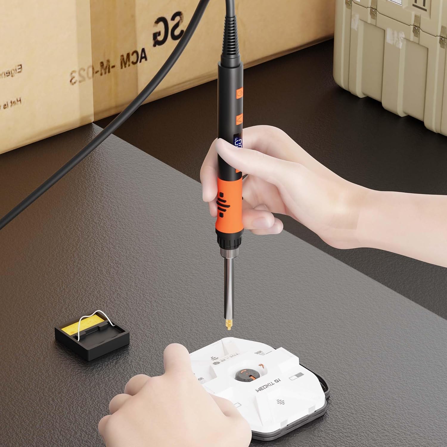 Soldering Iron Kit,90W LED Digital Temperature Controlled Soldering | LED Digital Display & Temperature-Controlled Soldering Iron Pen, Works For 3D Printing, Heat Set Insert and DIY Projects