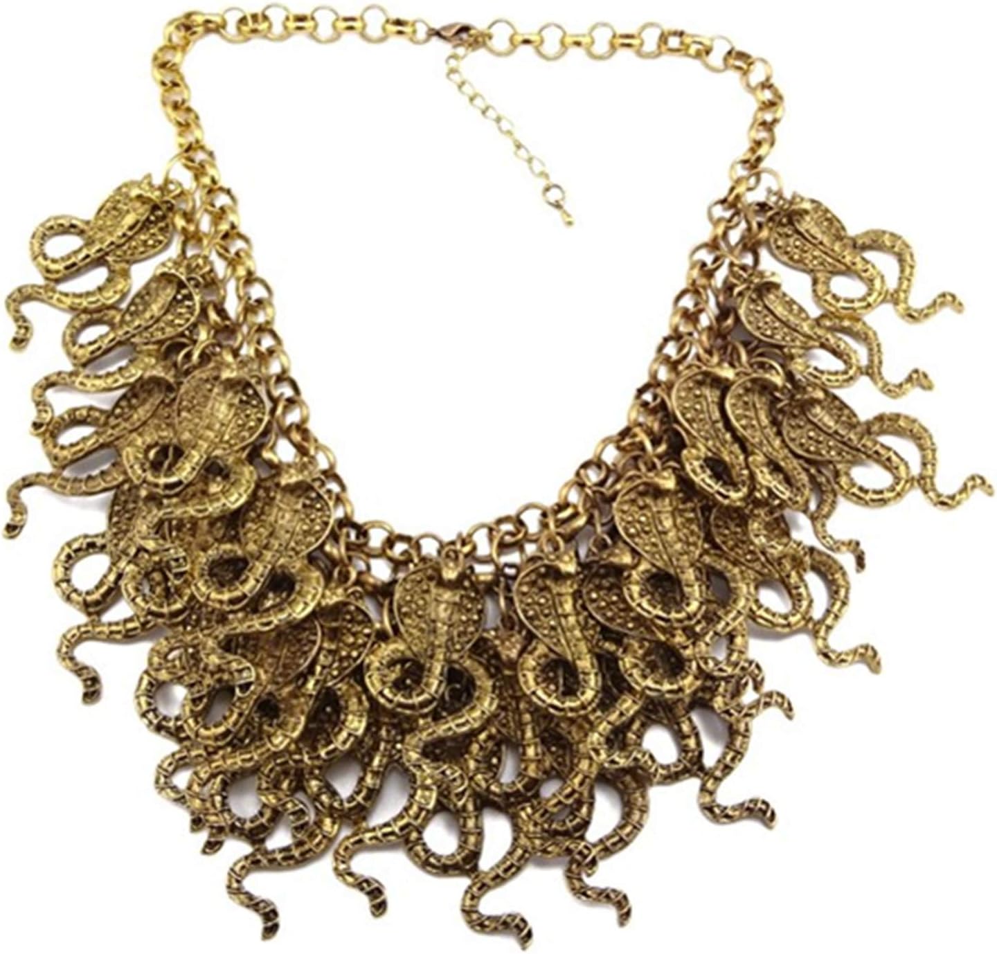 WIIPUwiipujewelry Chunky New Ladies Metal Multi Layered Cluster Cobra Snake Choker Necklace(WIIPU-G63)