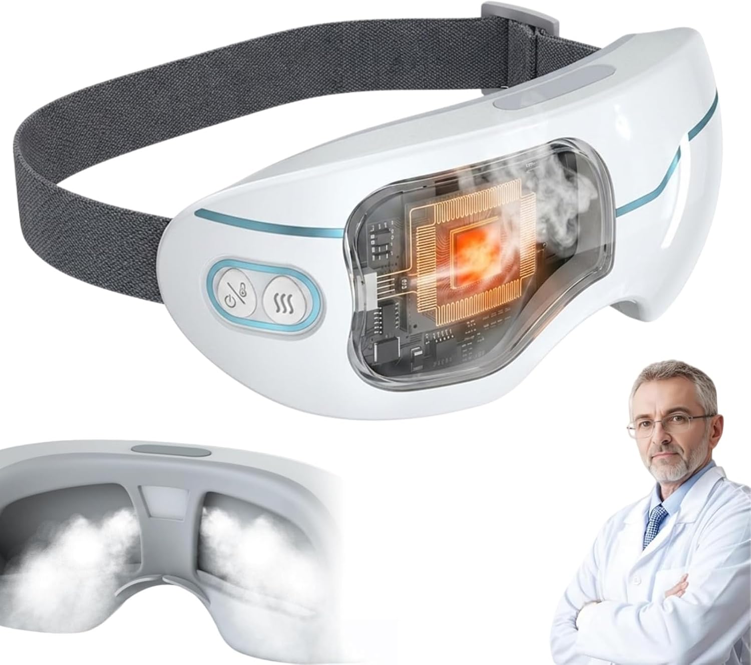 Steam Eye Therapy Pro - Nano Mist Steam Eye Mask for Dry Eyes - Rechargeable Eye Steamer with 2-Level Smart Heat & 10-Minute Auto-Off - Cordless Heated Eye Mask (1PCS)