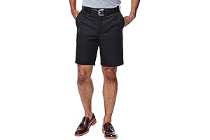 Haggar Men's Cool 18 Classic Fit Flat Front Stretch Shorts