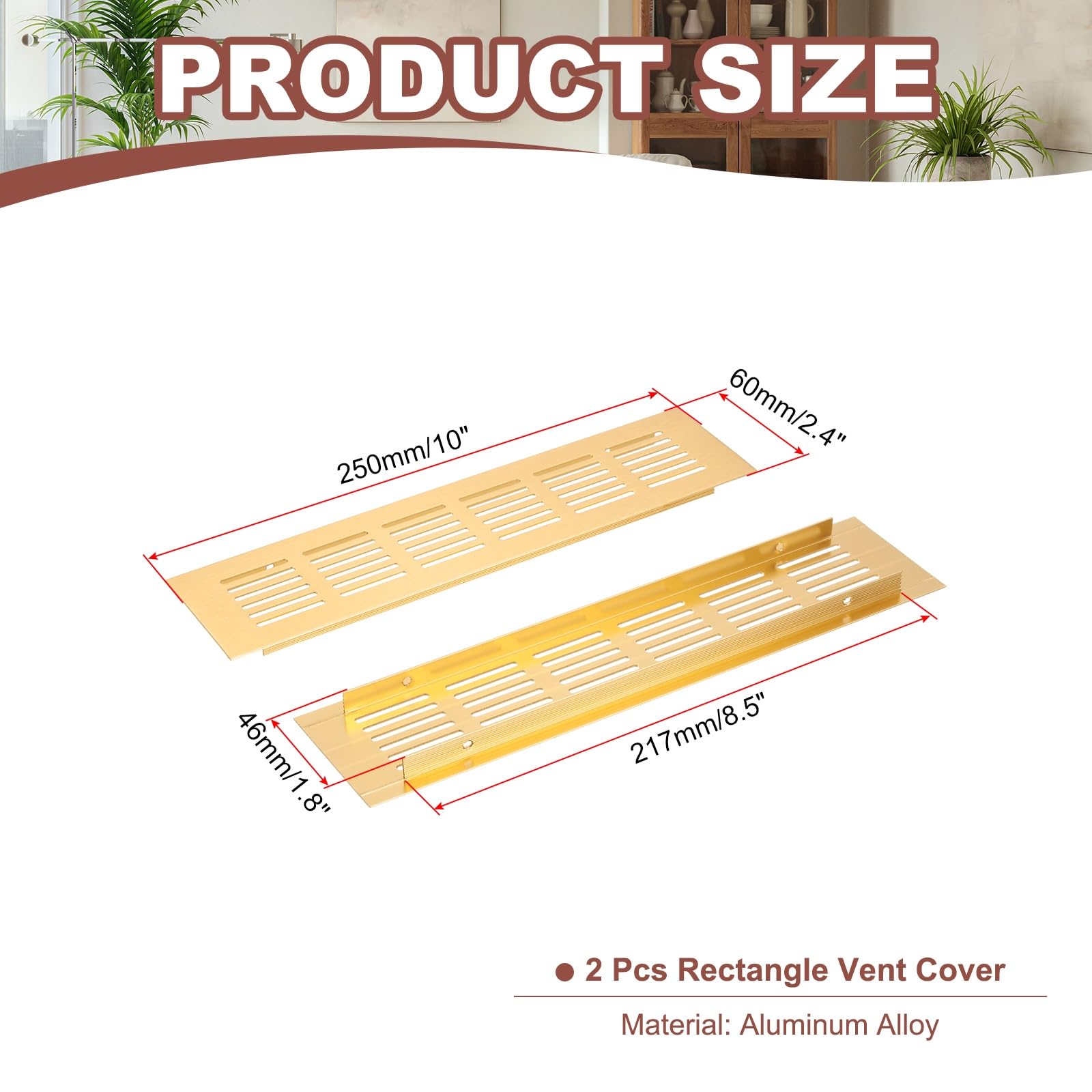 PATIKIL 6cm x 25cm Rectangle Ventilation Grille - Image 2