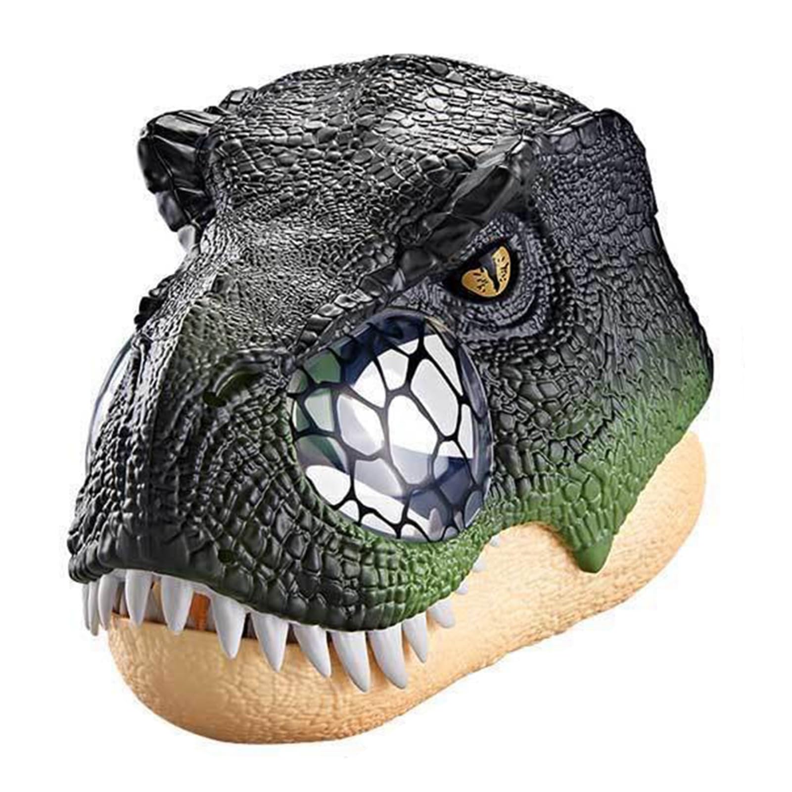 SUNGOOYUE Dinosaur Mask Movable Mouth Full Head Costume, Plastic Dino Headgear 21.5 X 20.5 X 17.5cm, Jaw Opening Design for Halloween Party Cosplay Carnival Adults (#3)