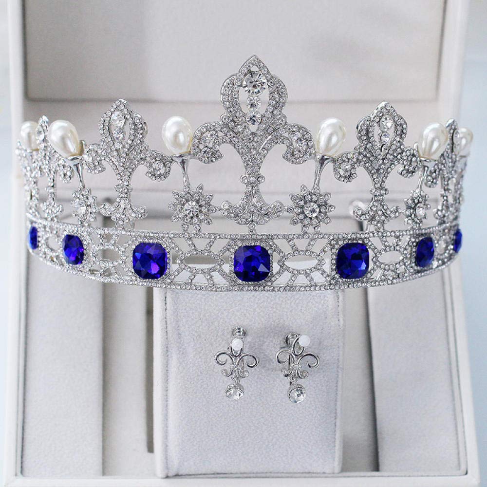 Tiara, stop strasu, Bridal Crown, ozdoba na głowę, perła, kwiat, europejska, niebieska, prosta, modna, wesele, ozdoba do włosów, w stylu vintage, opaska na czoło na imprezę