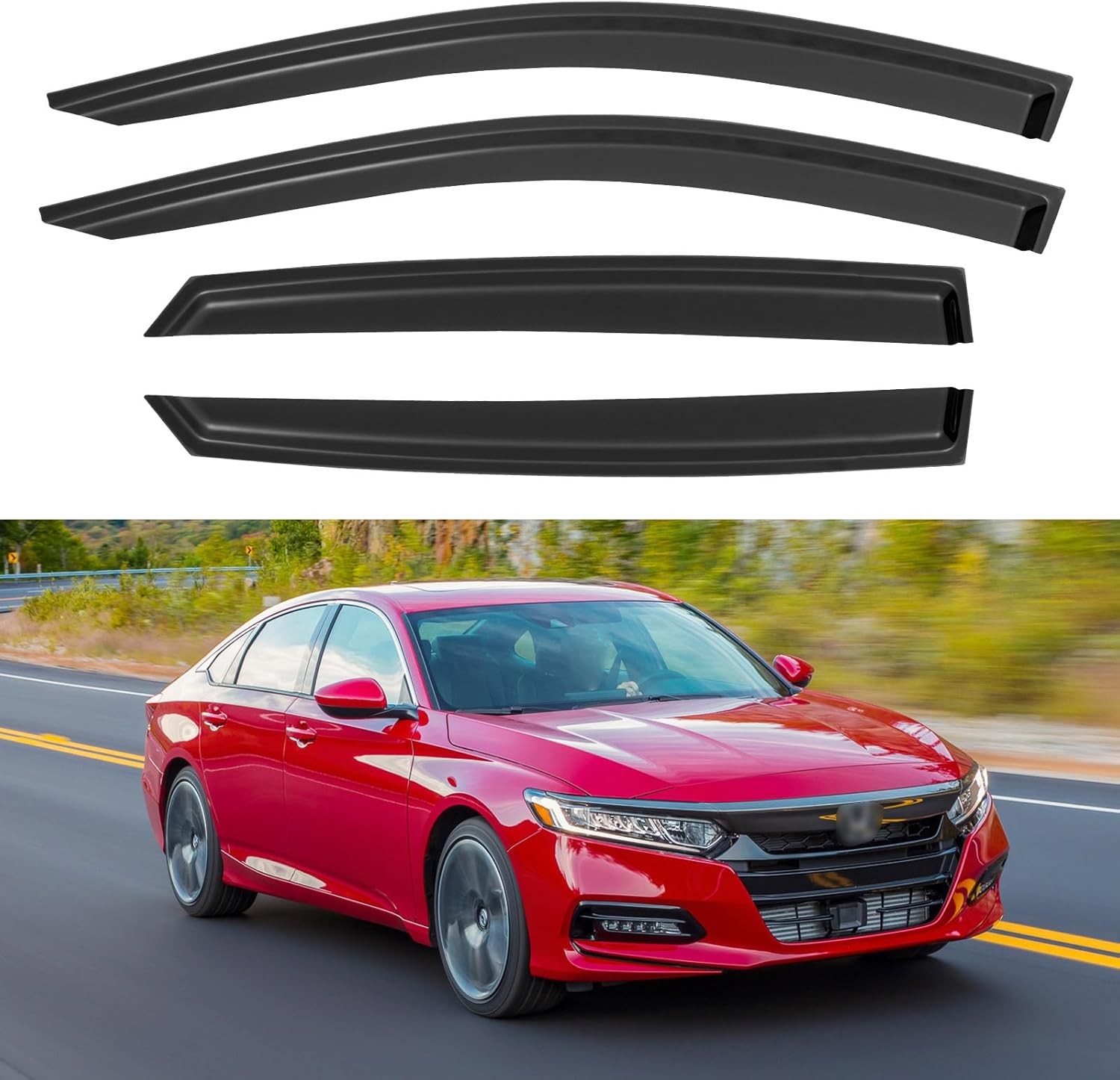 Window Visors Rain Guards for 2018-2023 Honda Accord, Out-Channel Window Vent Wind Deflectors Visors Shades for 18-23 Accord 19 20 21 22