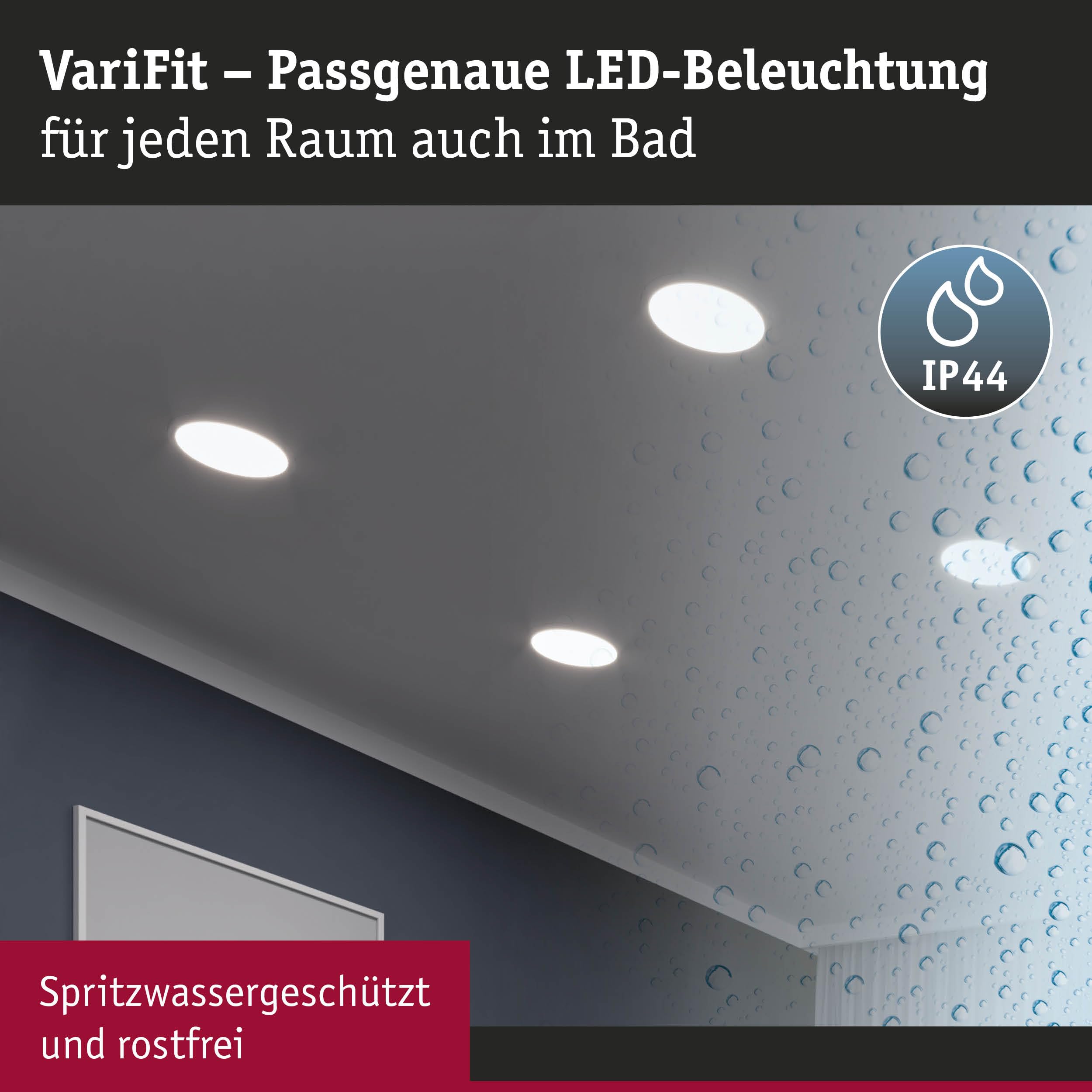 Paulmann 93043 panel LED opr. wpuszczana Areo VariFit IP44 ZigBee Tunable White 175mm okrągła w kompl. lampa sufitowa biała 1x13 W tw. sztuczne 3000 K