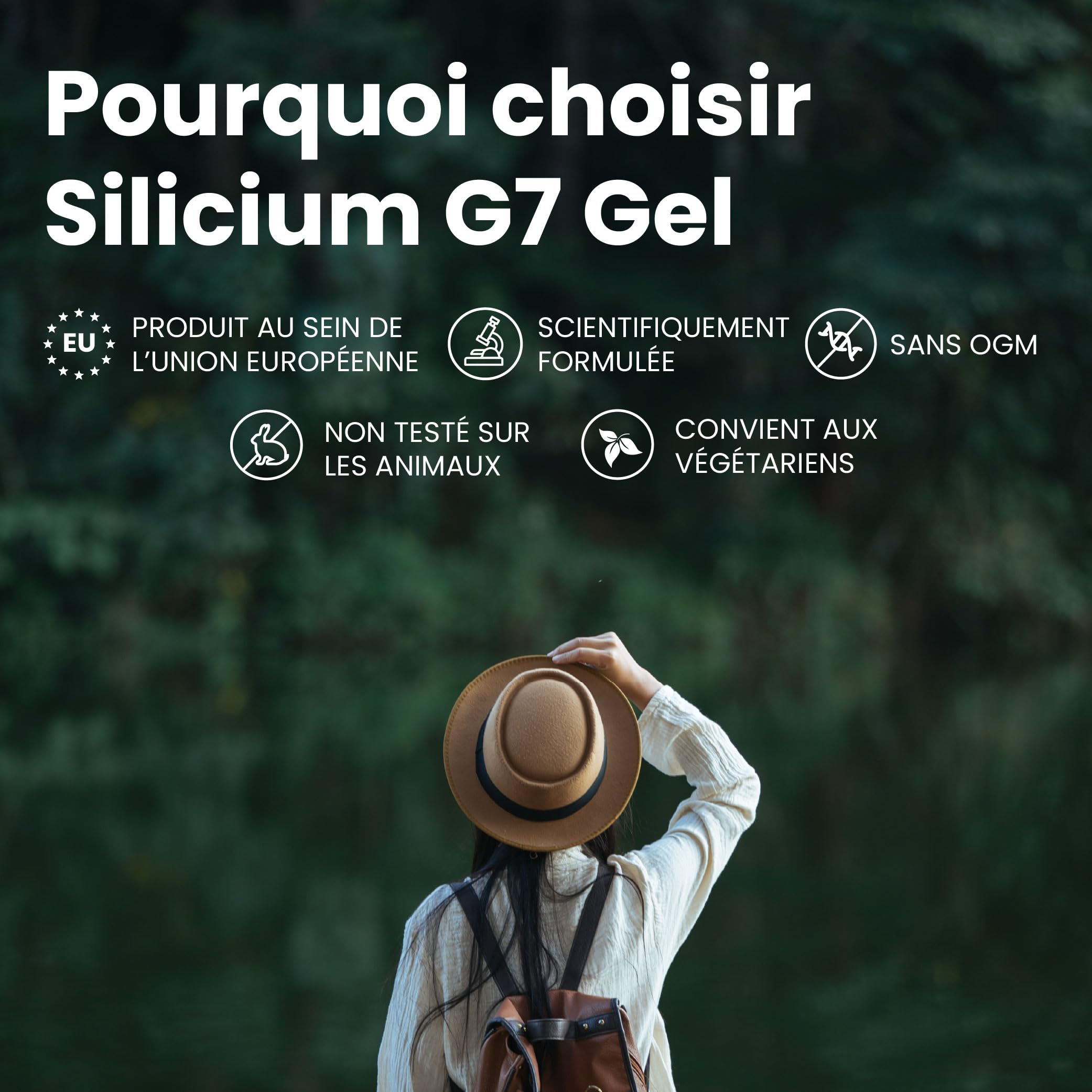 Silicium G7 Gel Corporel, Haute Concentration en Silicium, Soulage Articulations et Muscles, Absorption Rapide, Usage Quotidien, Texture Légère, Sans Parabènes, Format Topique. 150 ml