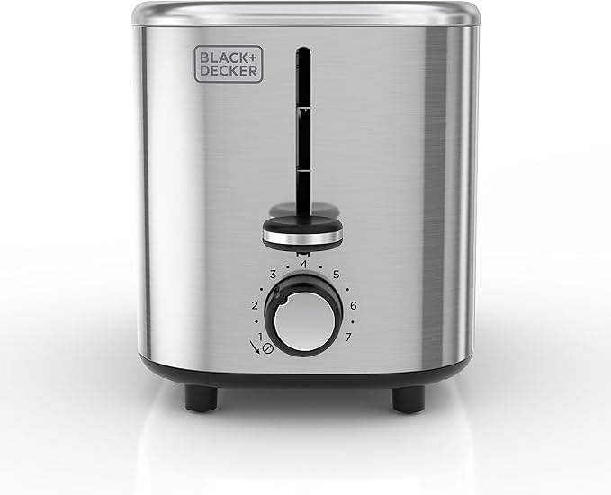 Tostadora BLACK+DECKER 2 rebanadas acero inoxidable miniatura 4