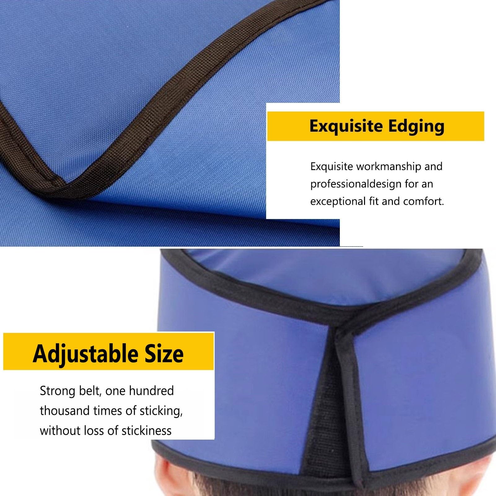 Delantal de Plomo Gorra Protectora De Rayos X Azul/Rojo/Amarillo, Sombrero Protector De Rayos X con Protección contra Radiación para Sanatorio De Hospital Dental para Mascotas(Blue,0.35 mmpb)