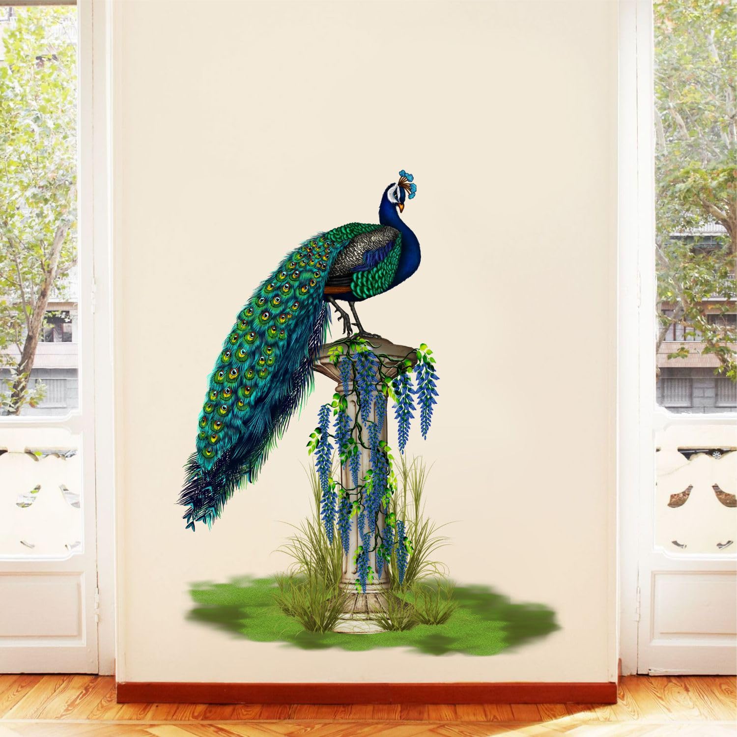Sticker Yard Peacock Design Decor Kids Room Decor, Hall Decor, Kitchen Decor, Living Room Decor,Bedroom Decor Vinyl Wall Sticker,Multicolor (Standard Size -55X73Cm) (B0CK5LM1BY) Amazon Price History, Amazon Price Tracker