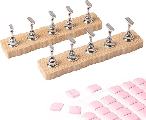 Miniatura 36 de ANGNYA Soporte para uñas a presión, 2 juegos de soportes para uñas Aurora para pintar uñas a presión con 96 piezas de masilla adhesiva reutilizable