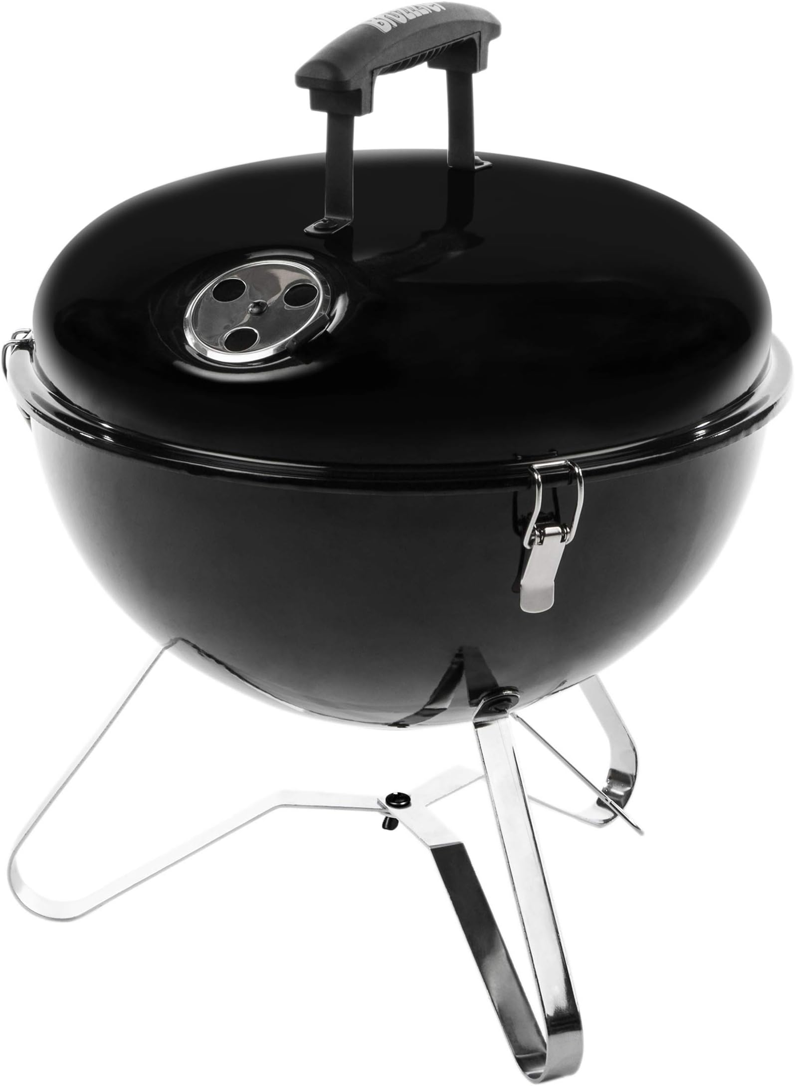 Bruzzzler Kugelgrill, tragbarer Kugelgriller in solider Verarbeitung, bequem zu transportieren und perfekt für Outdoor, Garten und Camping, Durchmesser ca. 35 cm