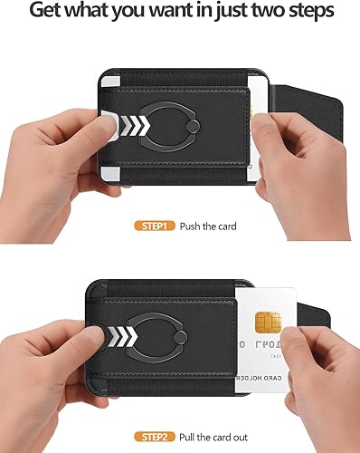 Miniatura 7 de Cartera magnética 3 en 1 con agarre para teléfono, compatible con cartera MagSafe y soporte para teléfono, solapa de privacidad de cuero, soporte