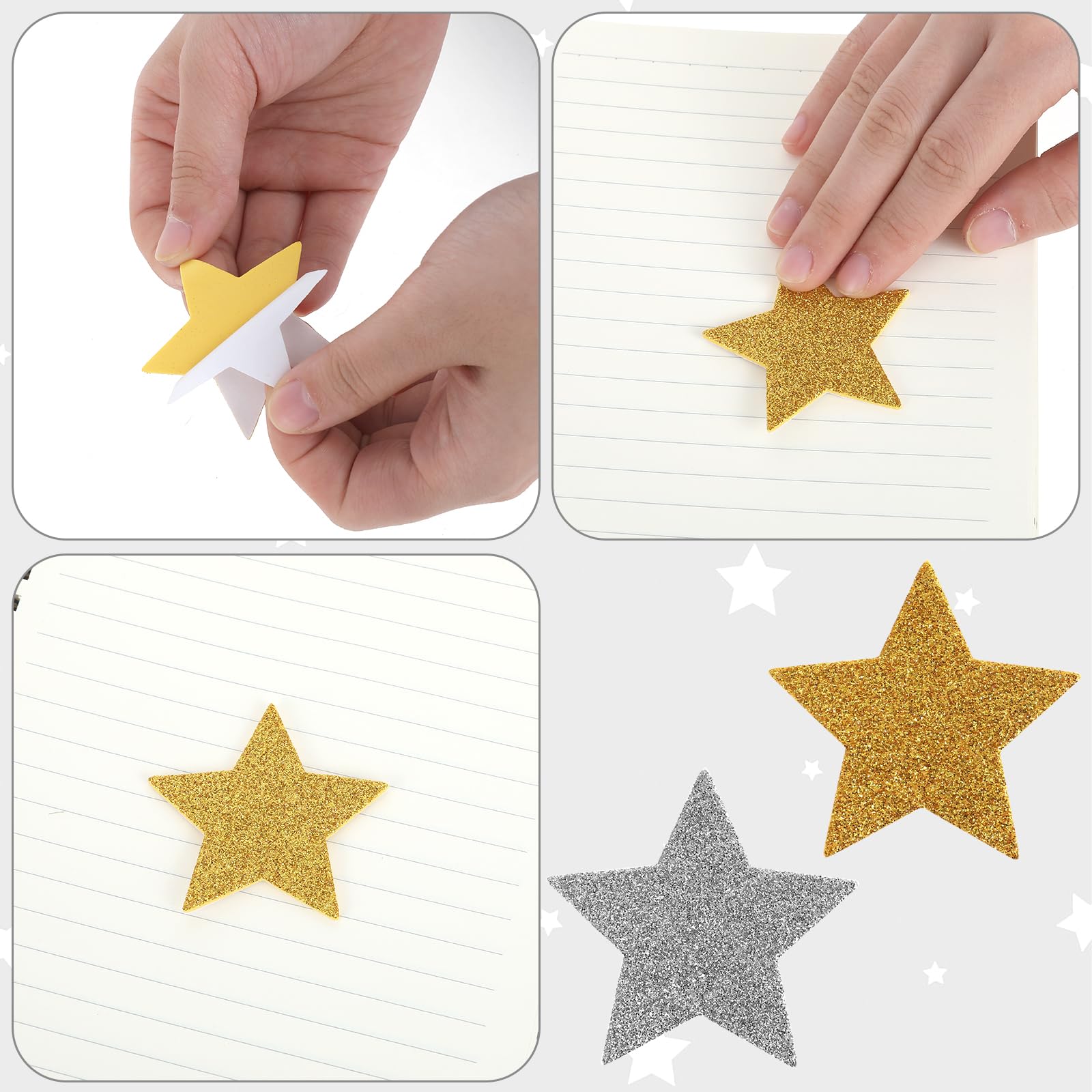 Lot De 200 étoiles Autocollantes En Mousse à Paillettes