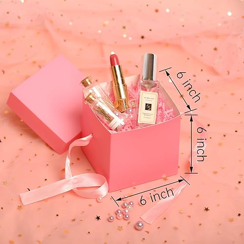 Vista 118 de Paquete de 12 cajas de regalo con tapas, cajas cuadradas anidadas con tapas para el día del padre, graduaciones, bodas, cumpleaños y Navidad, caja