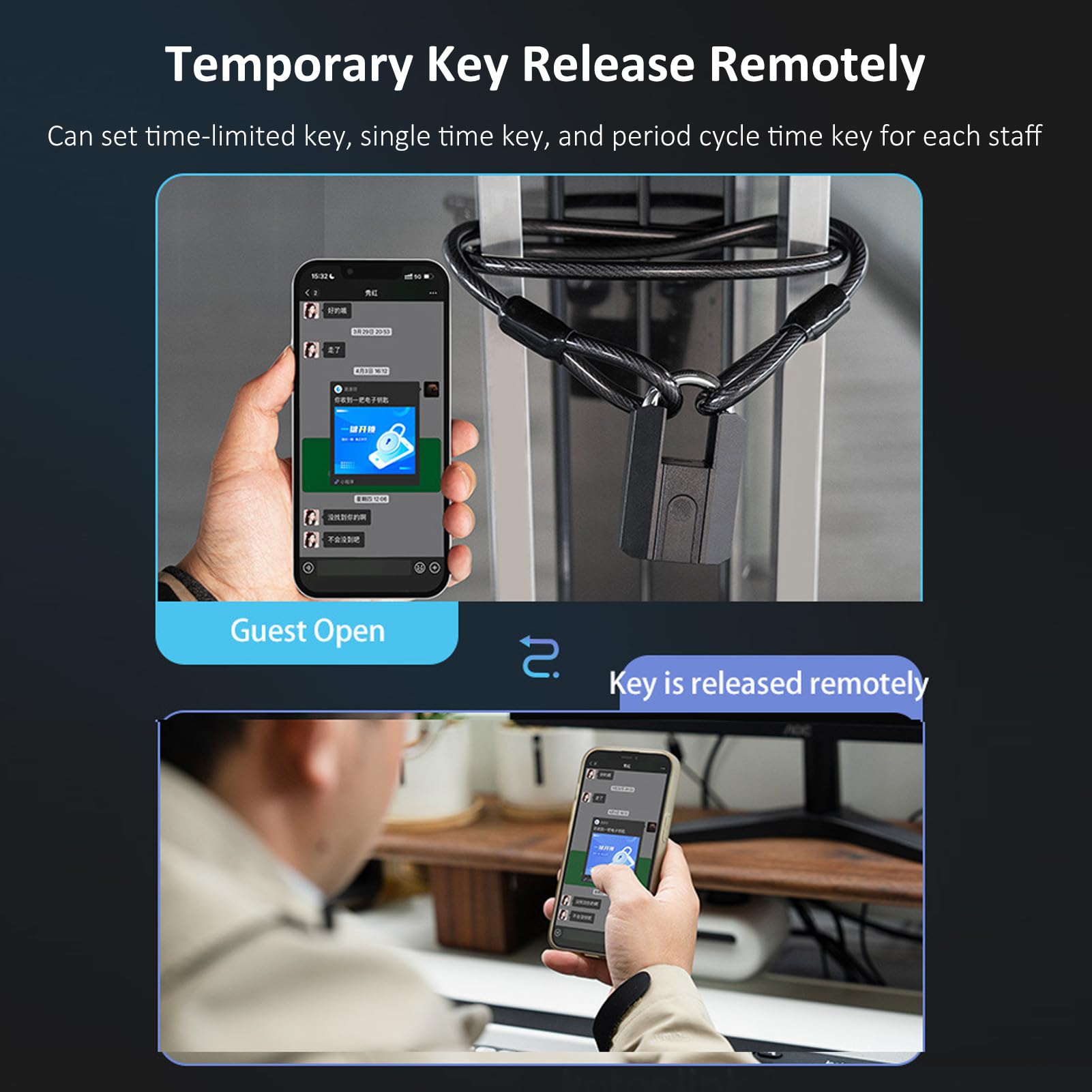 Cadenas Intelligent à Empreintes Digitales BT, Serrure Extérieure Robuste avec clé IP67 50, Stockage D'empreintes Digitales pour Clôture, Hangar, Porte de Piscine, Entrepôt