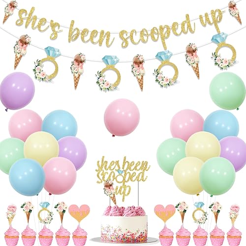 Wonmelody Ice Cream Bridal Shower Decorations She's Been Scooped Up Bachelorette