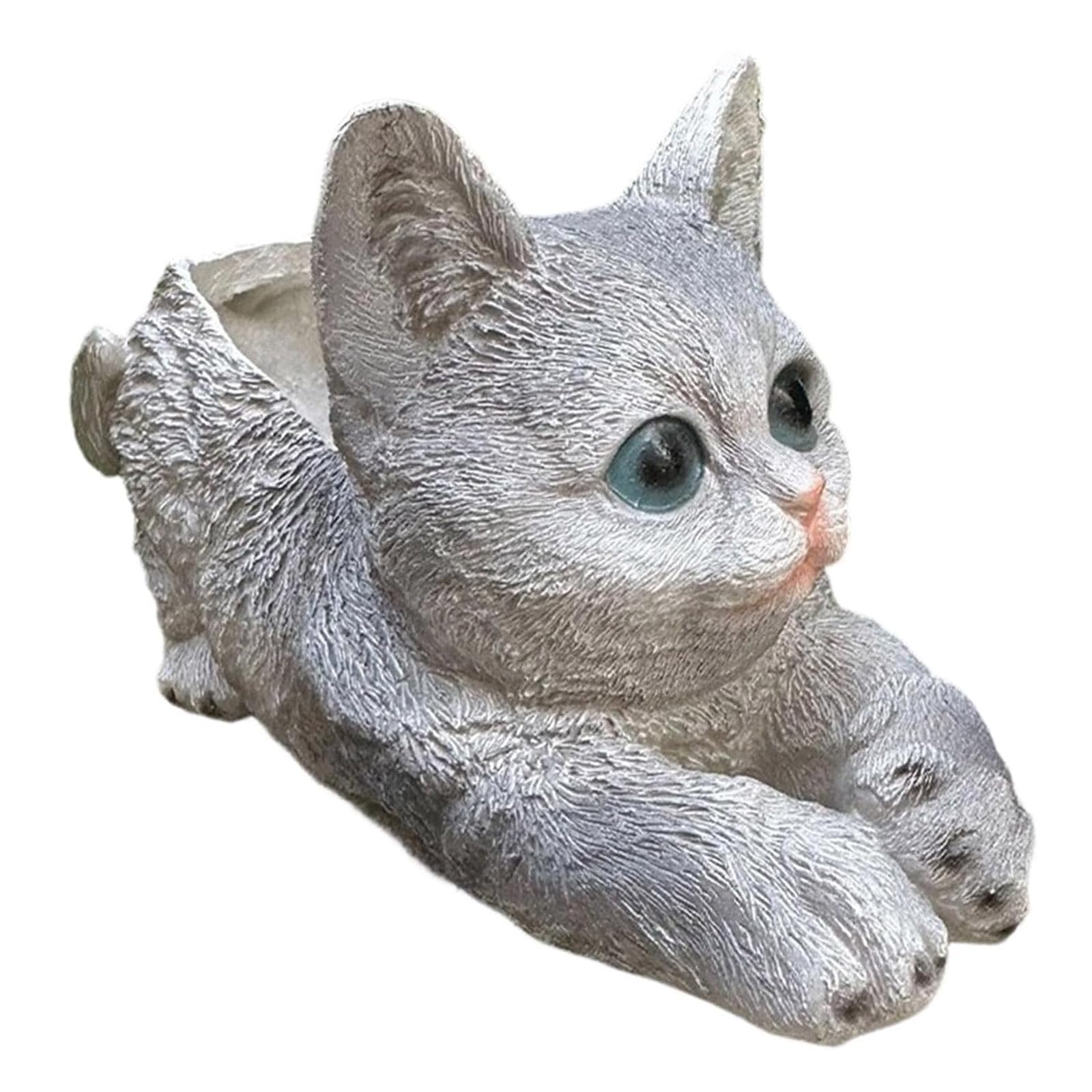 Snorvixre Kitten Plant Container Flowerpot Garden Container Resin Fleshy Plant Holder for Home Desk Ornament Space Saving Resin Planter
