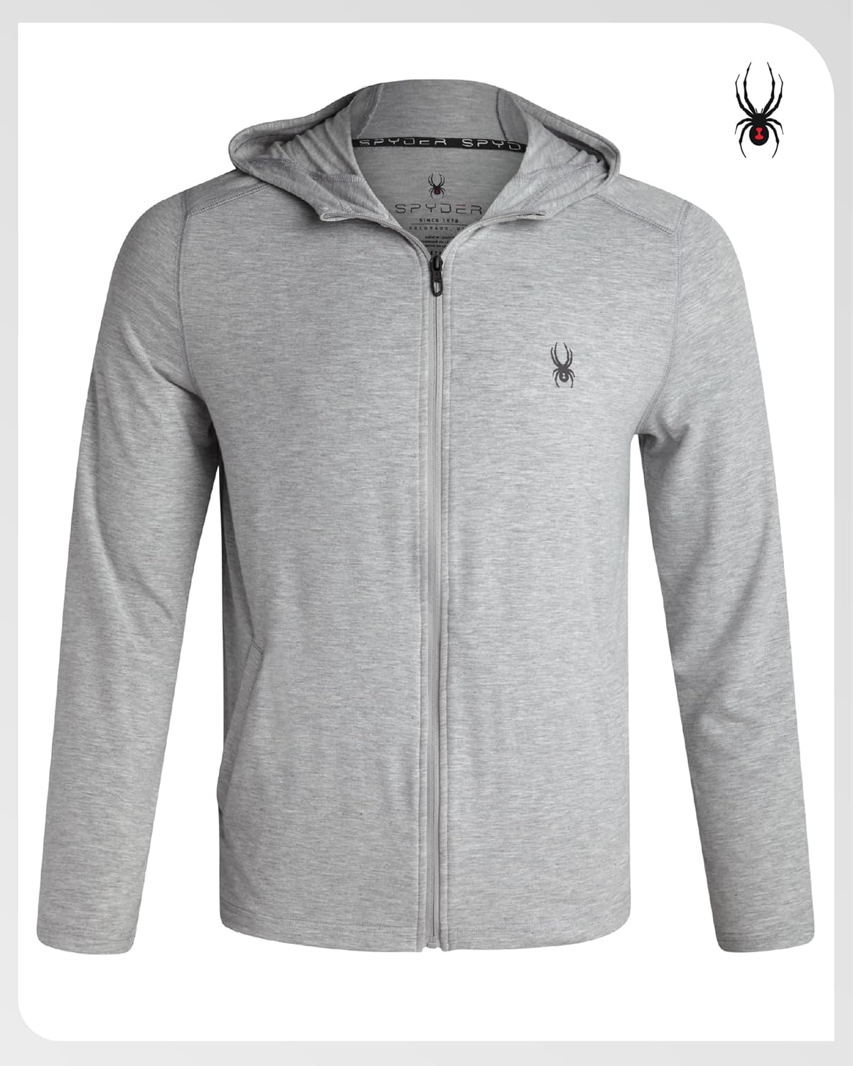 Spyder Mens Athletic Hoodies - Breathable UPF 30+ Full Zip Up Mens Hoodies Moisture Wicking Sweatshirts - Image 5