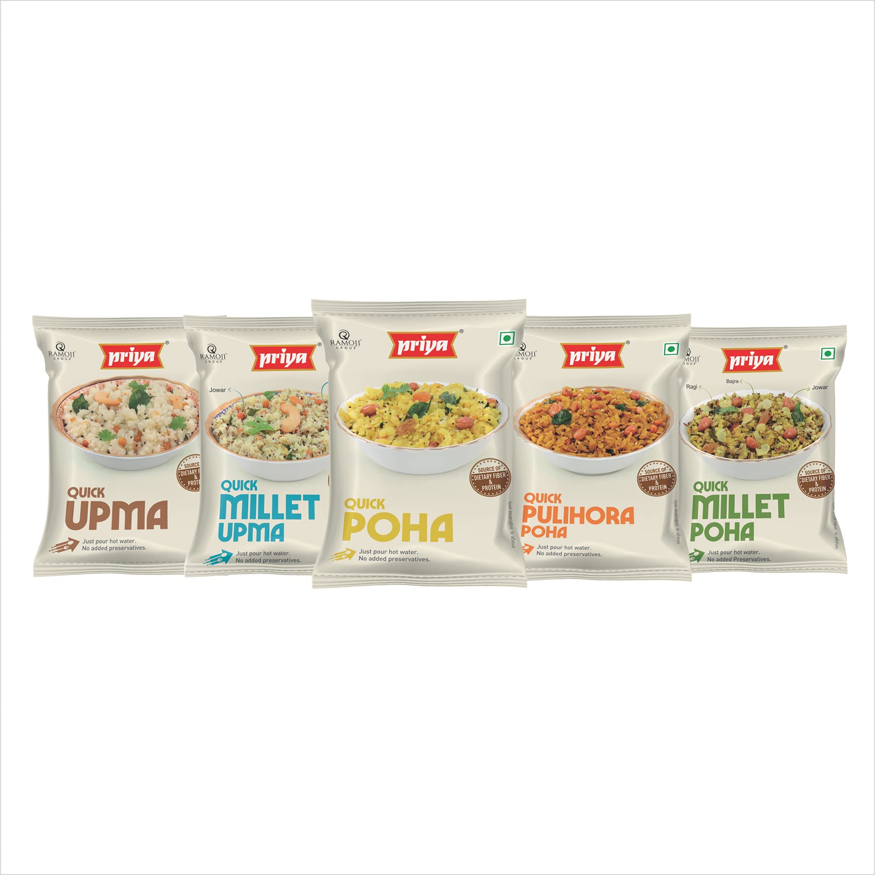 Priya Quick Foods Combo - Pack of 10 (Each 2) - Millet Poha-50g,Pulihora Poha-60g, Poha-60g, Millet Upma-50g, Upma -60g I Total 560gm | Ready To Eat | Healthy Snacks (B094NSFXY5) Amazon Price History, Amazon Price Tracker