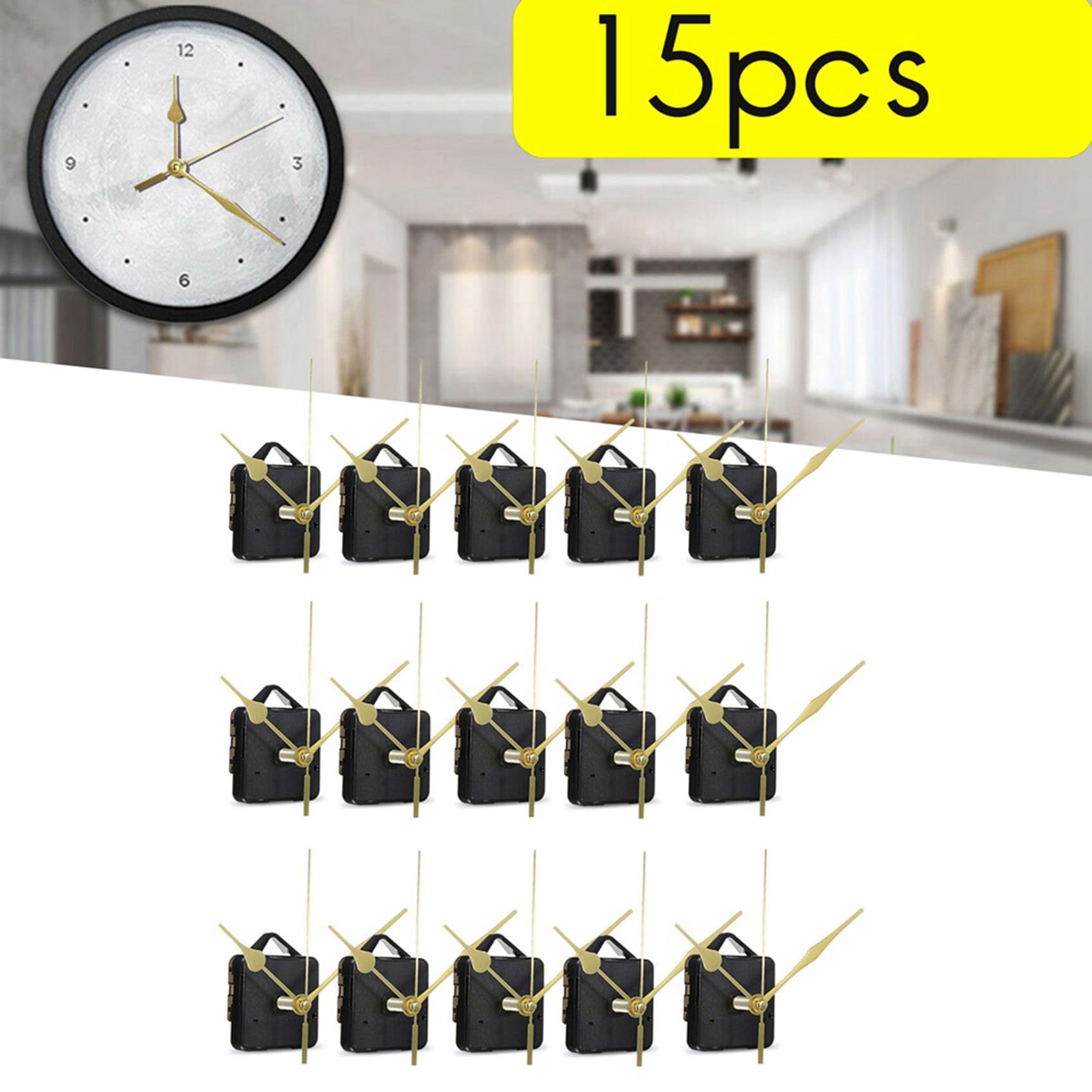 45 Pièces DIY Mouvement Silencieux Aiguilles Minutes Horloge Murale Quartz Mouvement Mécanisme Outils de Réparation Kits de Mécanisme D'Horloge