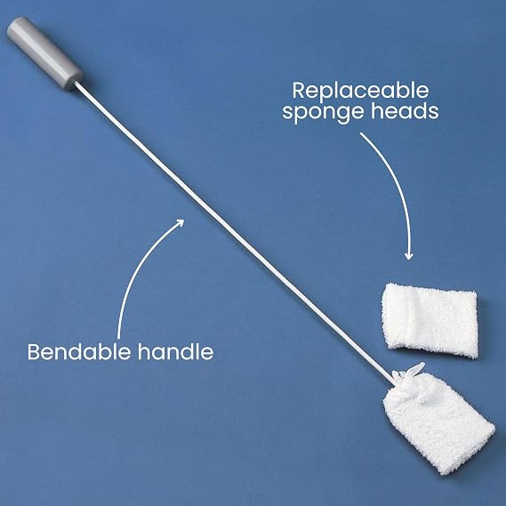 HOMECRAFT Toe Washer – Foot Cleaning Aid with Long Handle, Soft Sponge & Ergonomic Grip, Bath Brush for Elderly, Disabled & Limited Mobility, Shower Brush for Feet Hygiene & Post Surgery Recovery