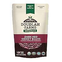 Vista 1 de Frijoles rojos oscuros secos orgánicos, 1 libra, sin OMG, orgánicos USDA, cultivados a partir de suelo regenerativo, certificado limpio probado