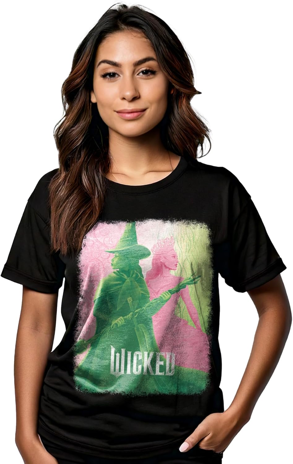 Wicked: Part 1 Duo in Color on Black Short Sleeve Adult T-Shirt - Image 5