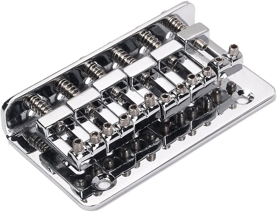 Bass Guitar Bridge 4 String with Tool Set Hardtail Saddle Bridge for Bass Guitar Parts (GA319)