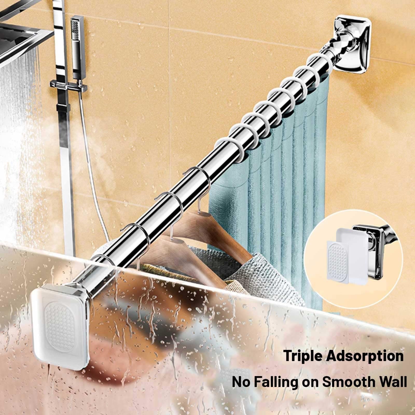Asta regolabile senza trapano per asta da bagno per affittuari adatta a 260350 cm (8,511,5 piedi) Facile da installare No Dama Ideale per