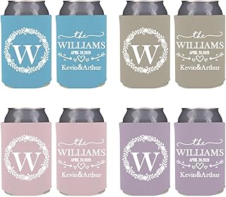 10 Koozie Wedding Favor Ideas Perfect for Relaxed Celebrations 13 Personalized Wedding Can Coolers,100-Pack,Custom Name Wedding Can Cooler...