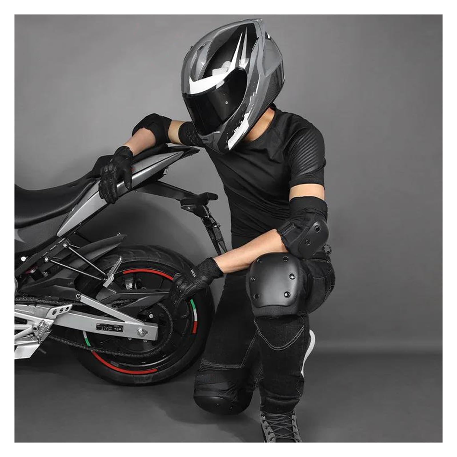 Coderas reflectantes Rodilleras para ciclismo Equipo de protección para montar en motocicleta Rodilleras y coderas Rodilleras anticaída de cuatro piezas Juego completo Equipo de patinaje sobre ruedas