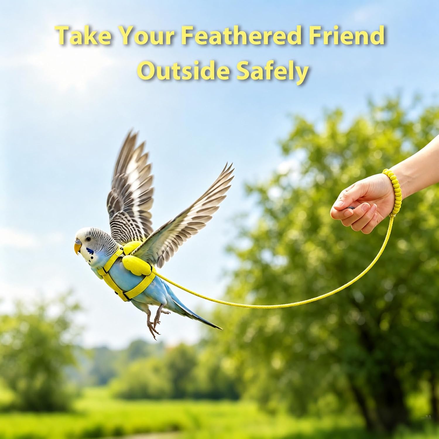 Pet Parrot Bird Harness and Leash, 2m Adjustable Polyester Rope image 2