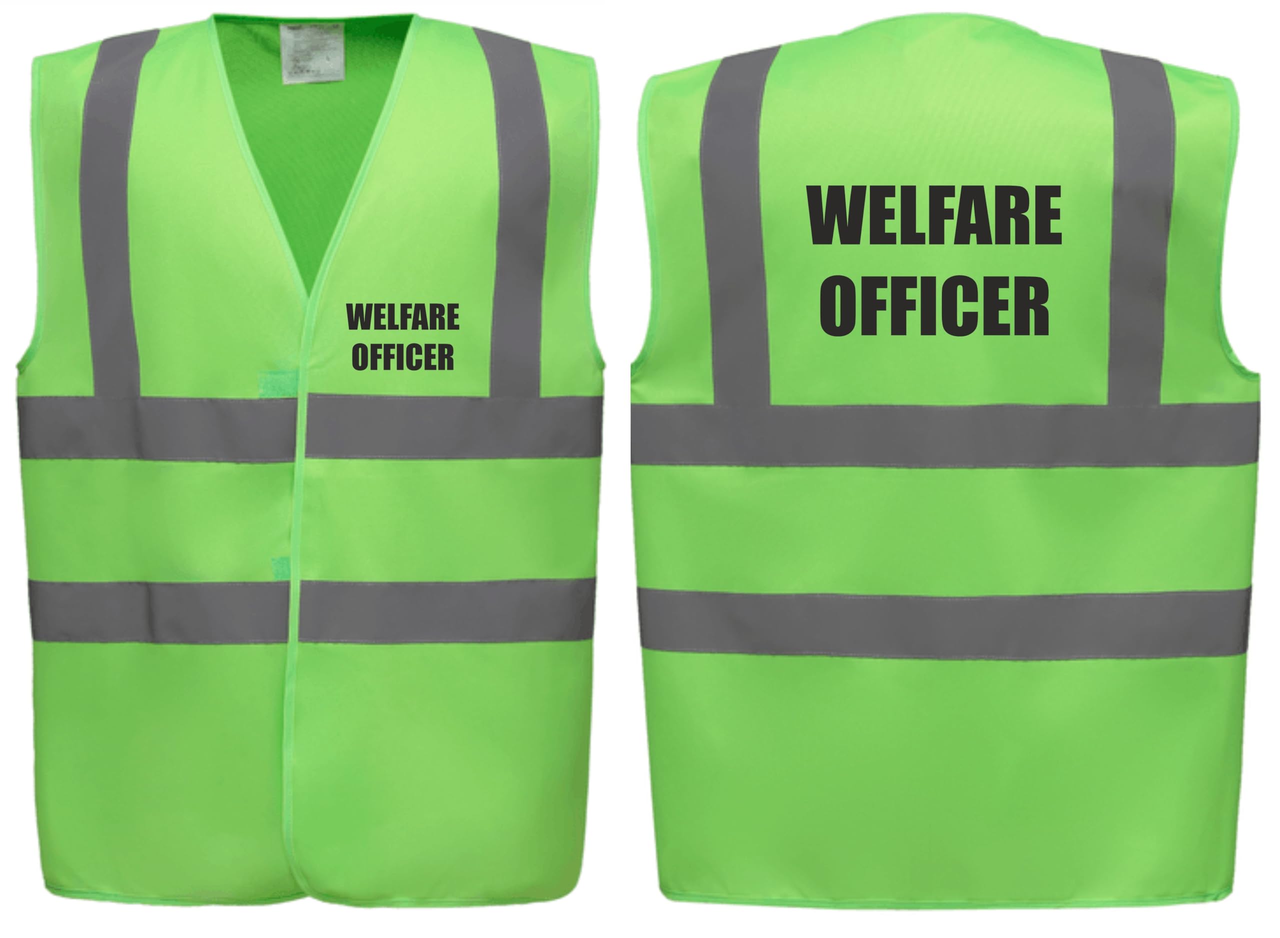 Brook Hi Vis Premium Safety Vest – Welfare Officer Printed Front & Back, High Visibility Waistcoat in 14 Vibrant Colours. (UK, Alpha, XXL, Regular, Regular, Standard, Lime Green)