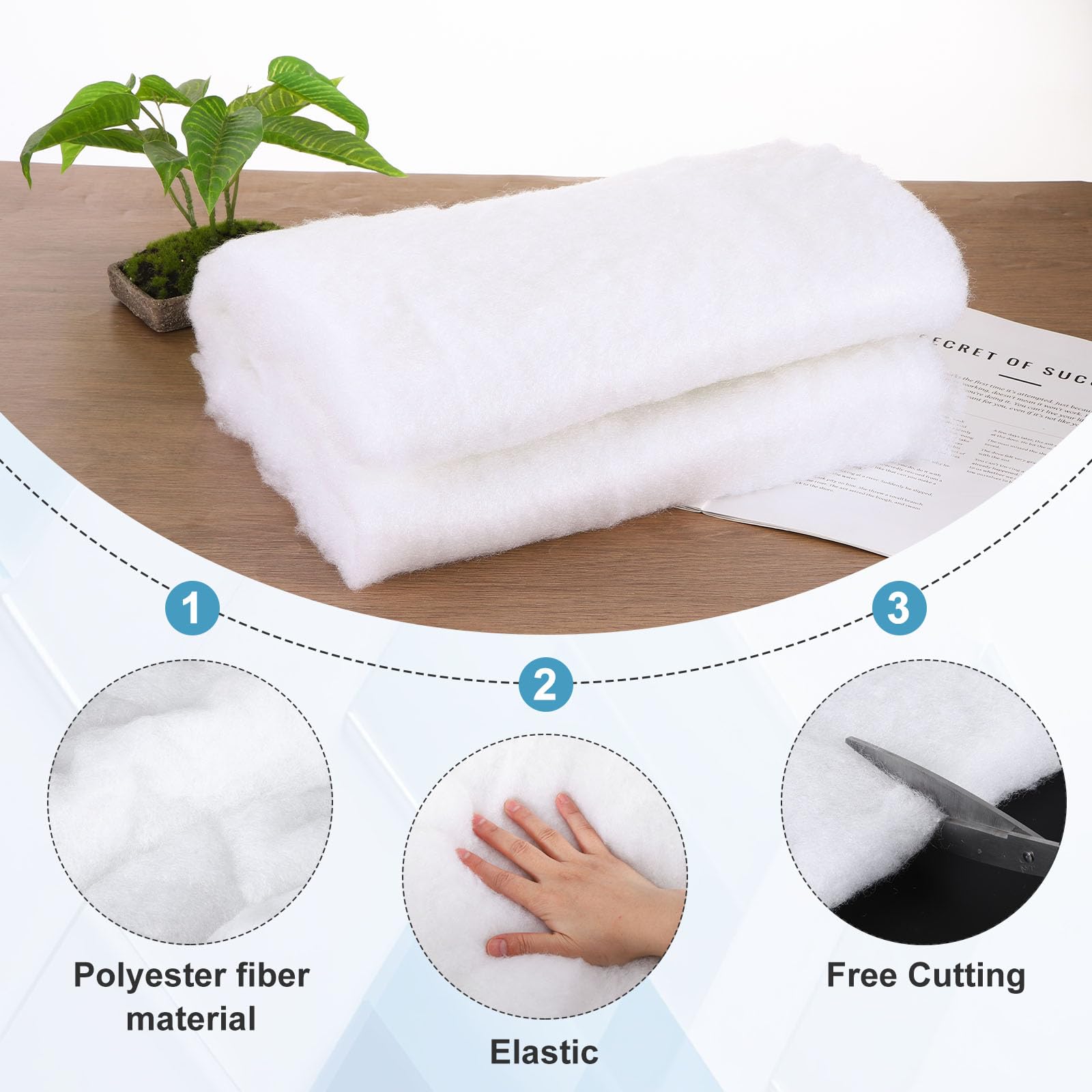QUARKZMAN Ouate Acoustique pour Enceintes Fibre Polyester 100x30x5cm Ignifuge Absorbant Sonore Isolation Interieure Audio Amortissement DIY HiFi Remplacement pour Reparations Enceintes,