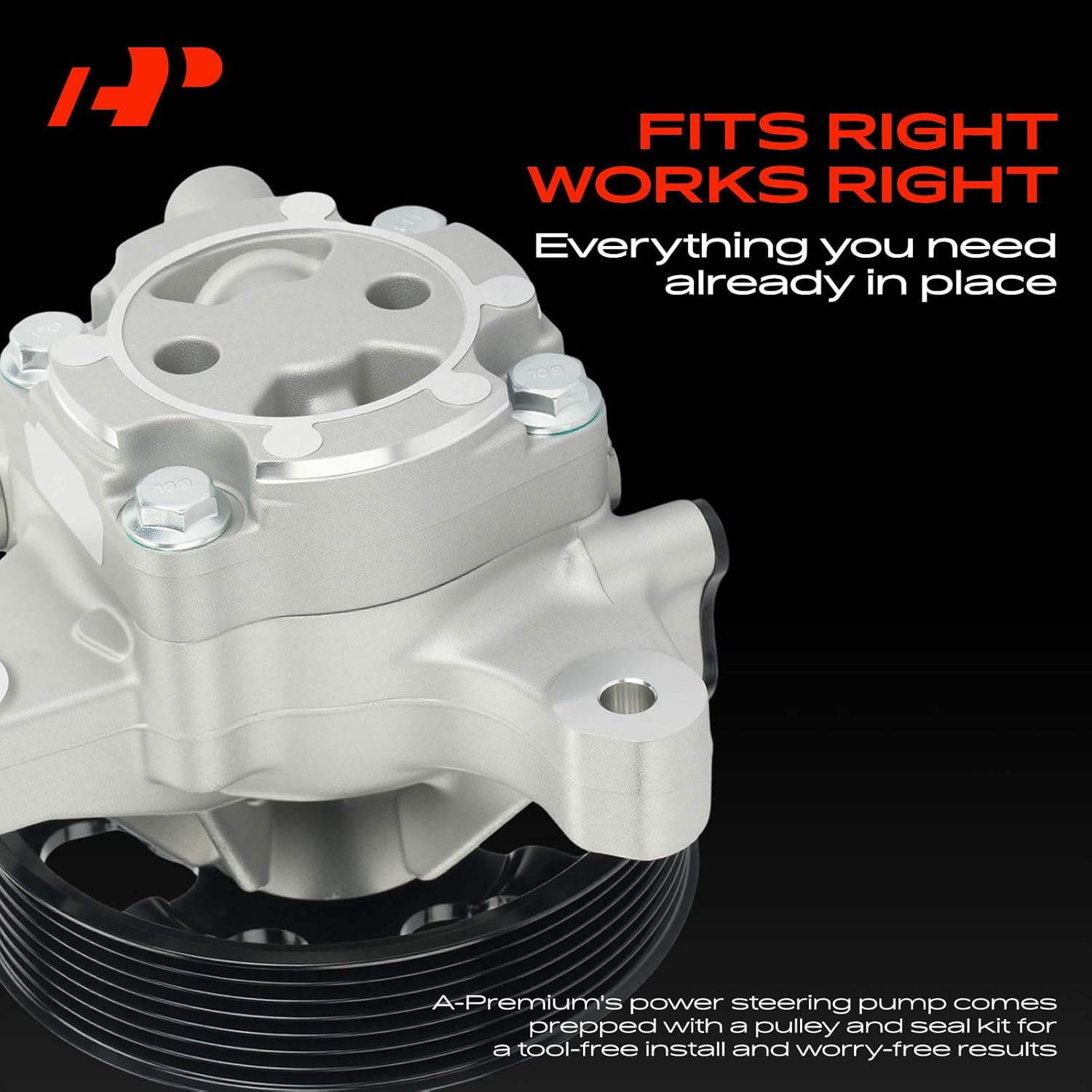 A-Premium Power Steering Pump, with 7-Groove Pulley and Inlet Hose, Compatible with Honda Accord 2003 2004 2005, 2.4L