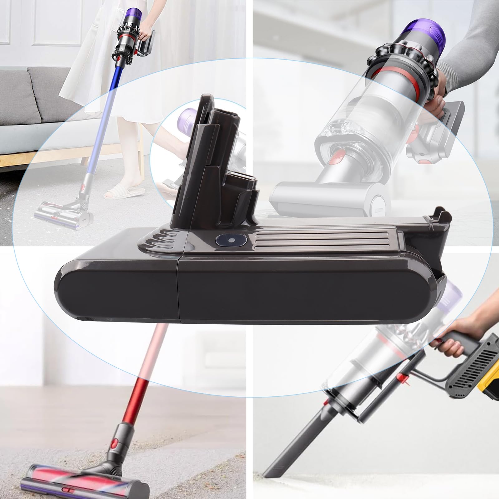 Batería Mejorada V11 SV14 de 25,2 V y 3900 mAh, Compatible con aspiradora inalámbrica Dyson V11 (de Rosca) SV14 Absolute Complete Fluffy con Funda (no Compatible con Modelos con botón)