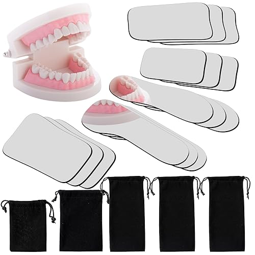 Miniatura 8 de 5 Piezas Espejo Dental Intraoral Reflector Oclusal para Fotografía Intraoral Espejo de 2 Lados Vidrio Plateado Intraoral para Foto Dental