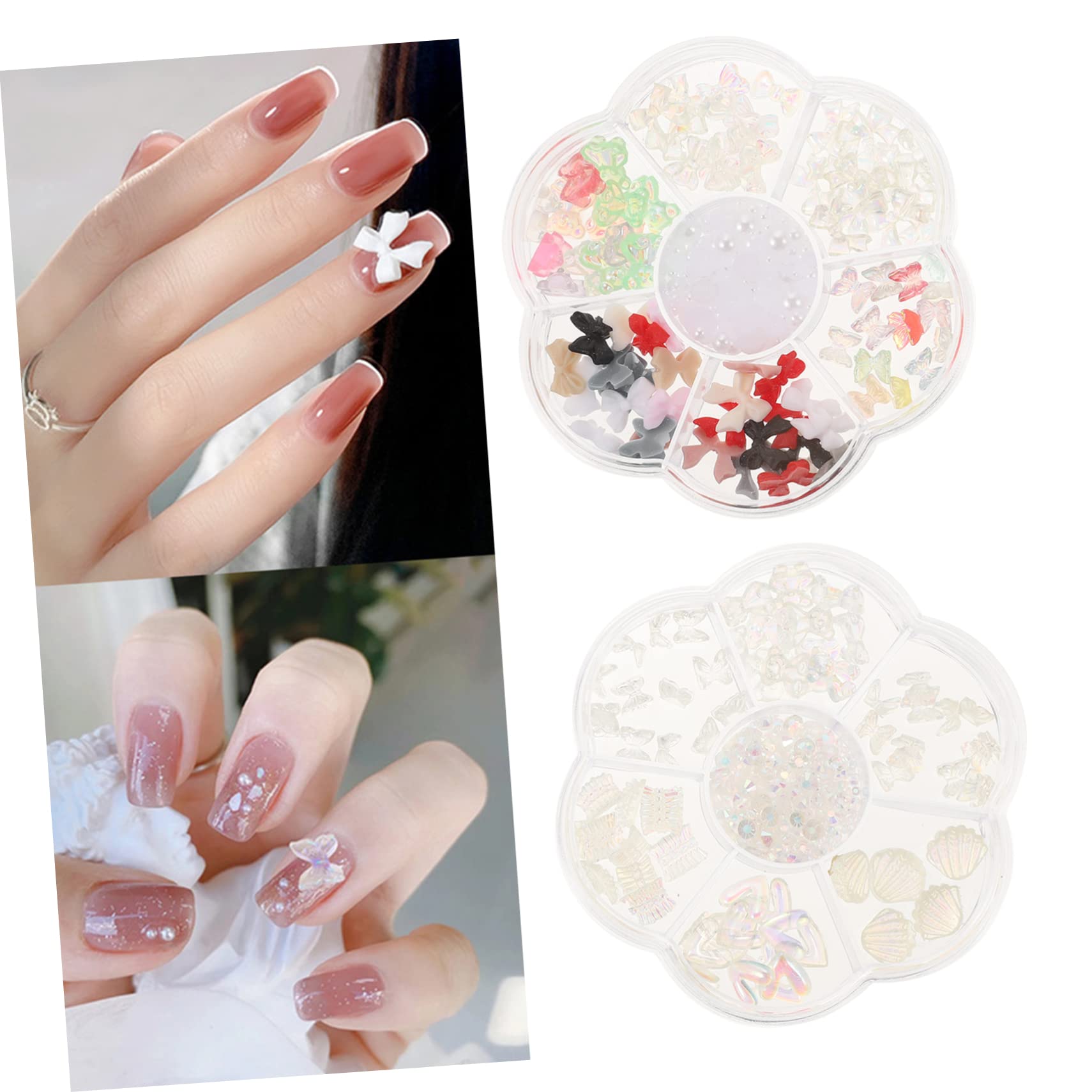 5 Set Decorazioni Per Unghie Ciondoli Per Manicure Accessori Nail Art Per Unghie Eleganti E Creative 2 Scatole*5