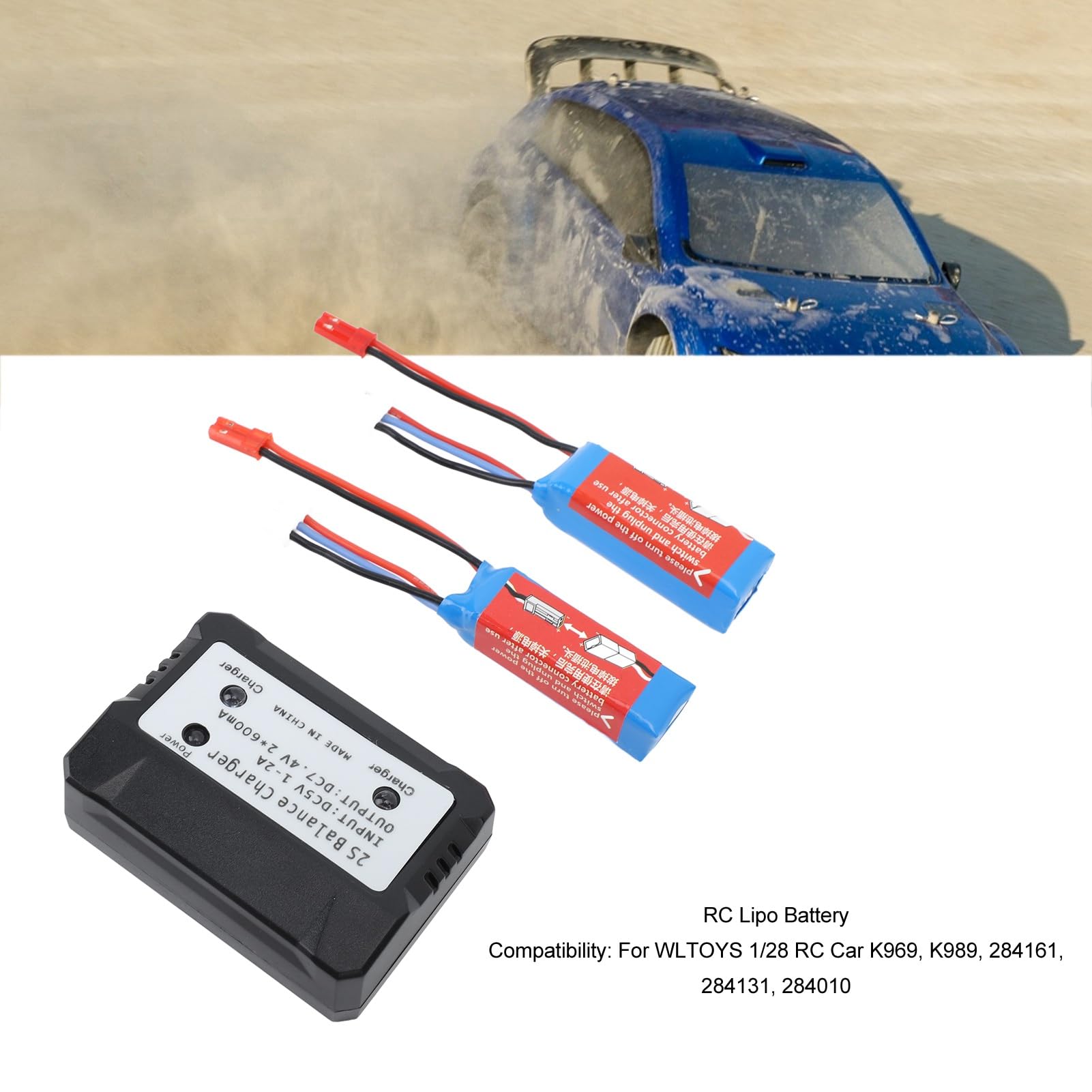 Bateria de controle remoto para carros, 7.4v, 450mah, 20c lipo, wltoys
