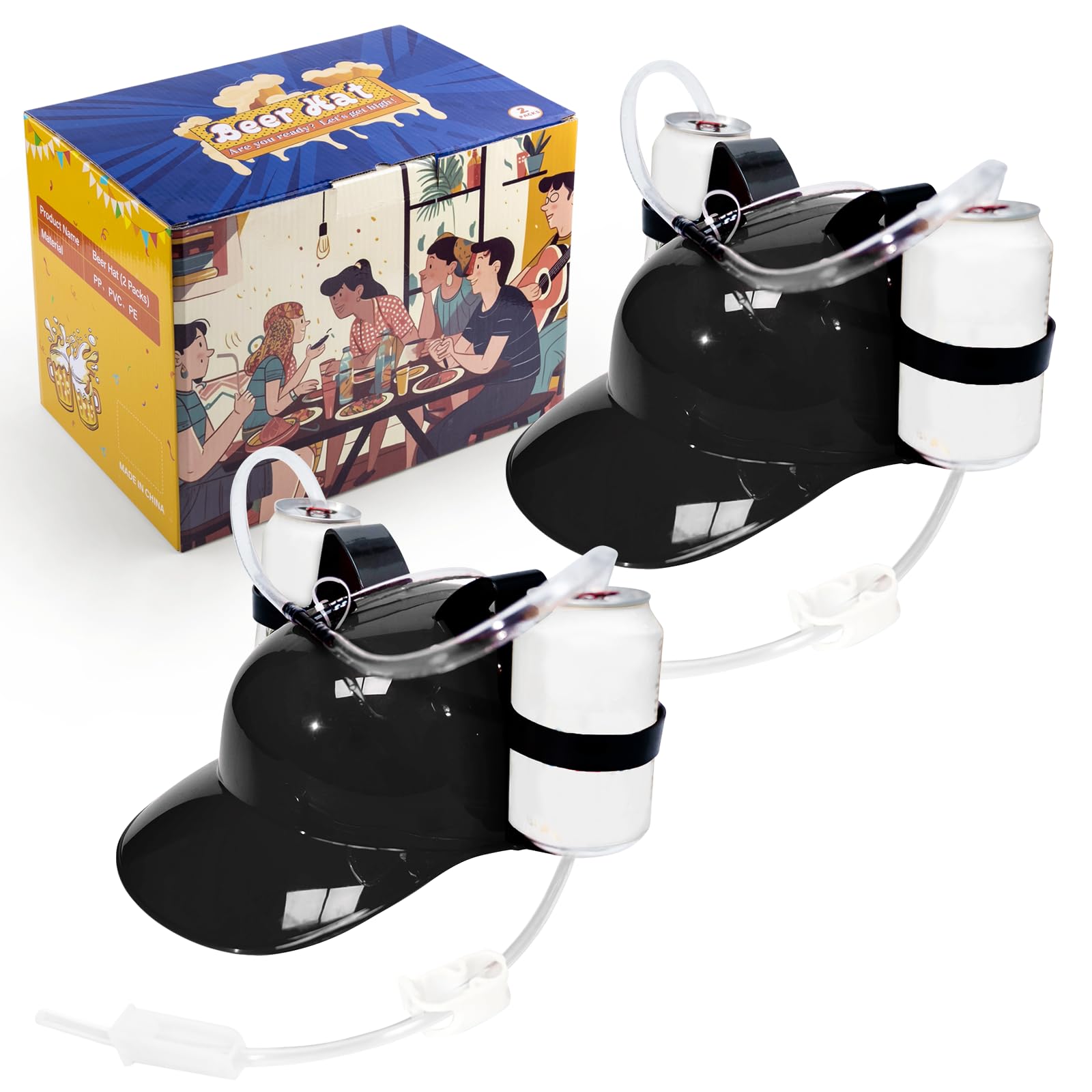 Ekkhysis Beer Hat,Funny Hat for Drinking Soda,beer helmet,drinking accessories Gifts for man