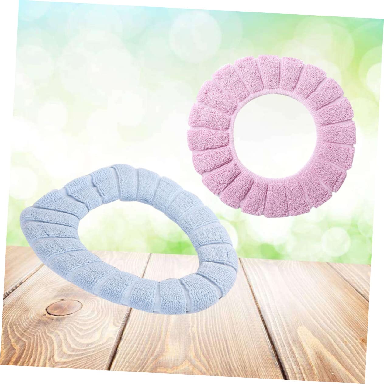 Unomor Thickened Stretchable Toilet Seat Covers Warm O-Shaped Seat Pads for Universal Fit 2 Pack