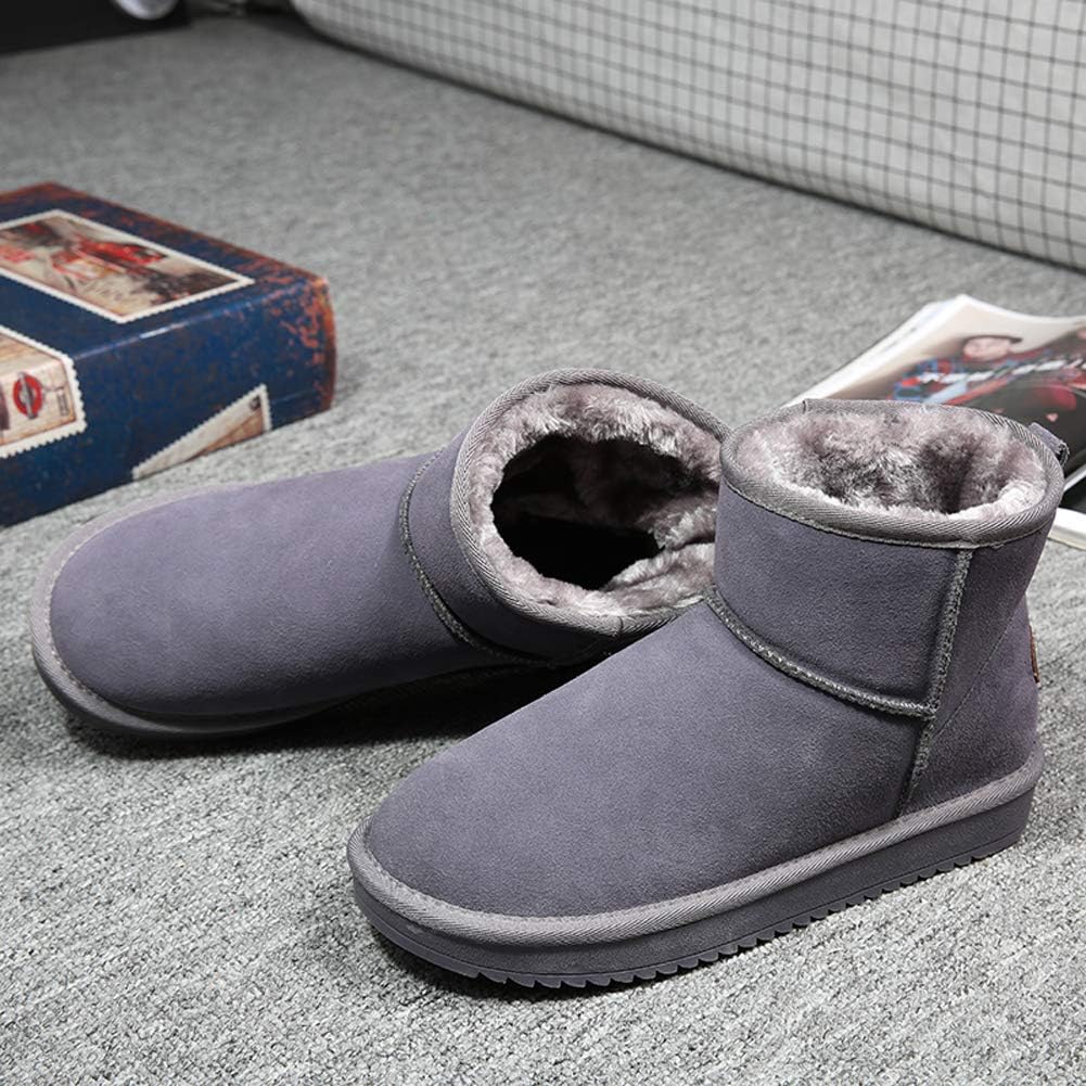 Men Women Boots Snow Winter Warm Fur Lined Shoes Outdoor Waterproof Ankle Booties Anti-Slip