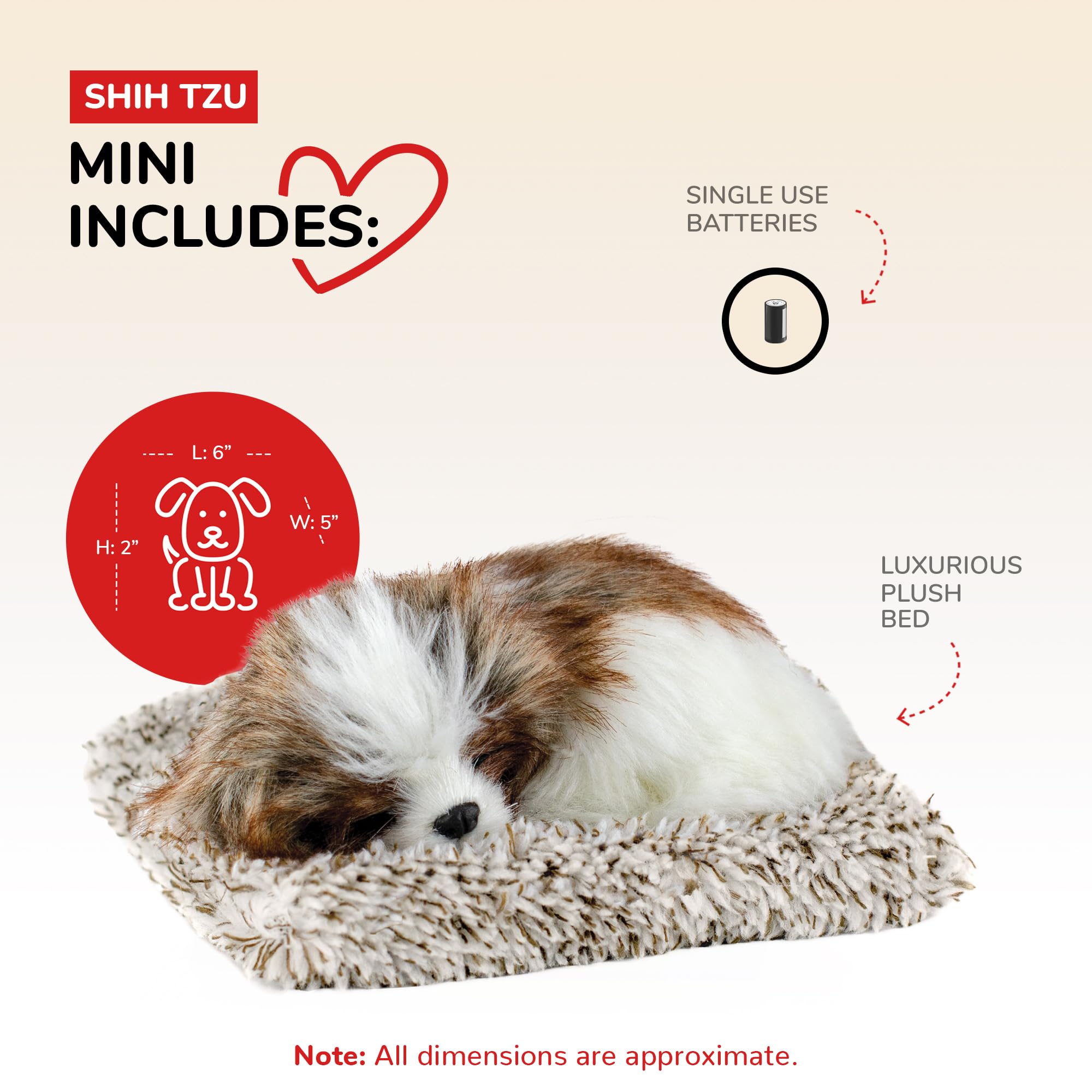 Perfect Petzzz Minis Shih Tzu, Realistic, Life-Like Stuffed Interactive Plush Toy, Electronic Pets, Companion Pet with 100% Handcrafted Synthetic Fur - Image 2