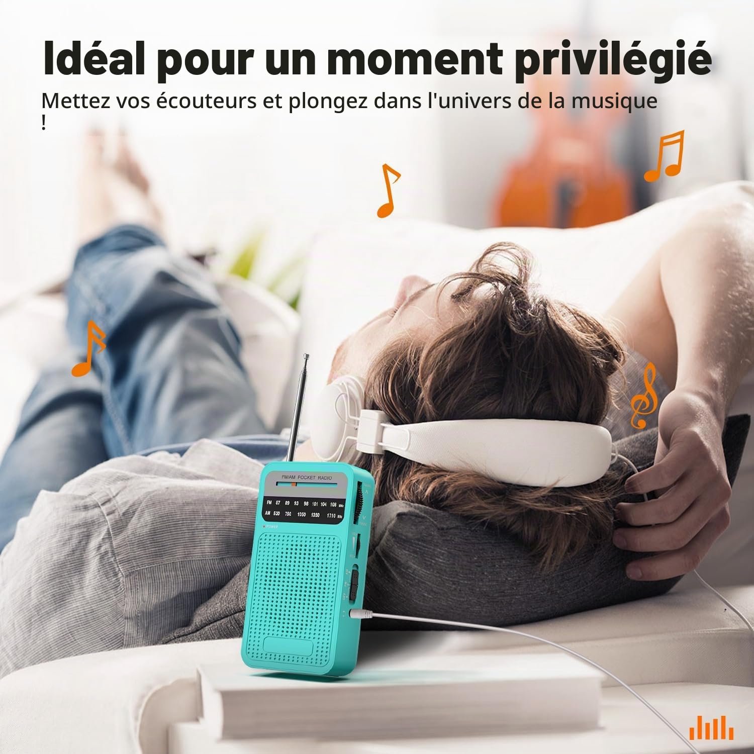 Tendak Radio Portable, FM/AM(MW) Transistor Radio, Radio a Pile de Poche avec Excellente Réception, Excellente Qualité Sonore, Mini Radio Portable (AA)