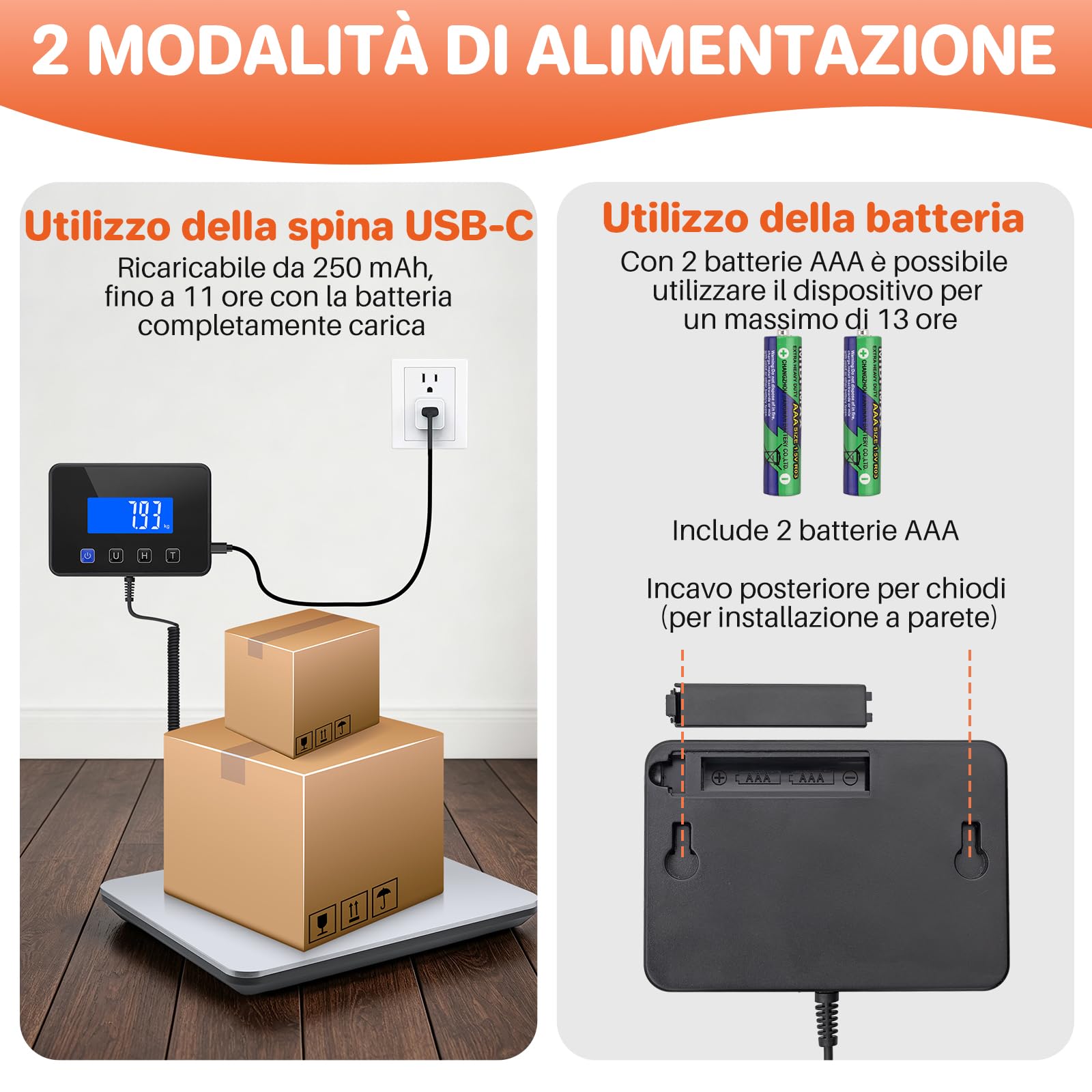 FUNYKICH Bilancia Pesa Pacchi Digitale 200 kg/440 lb,Bilancia Professionale