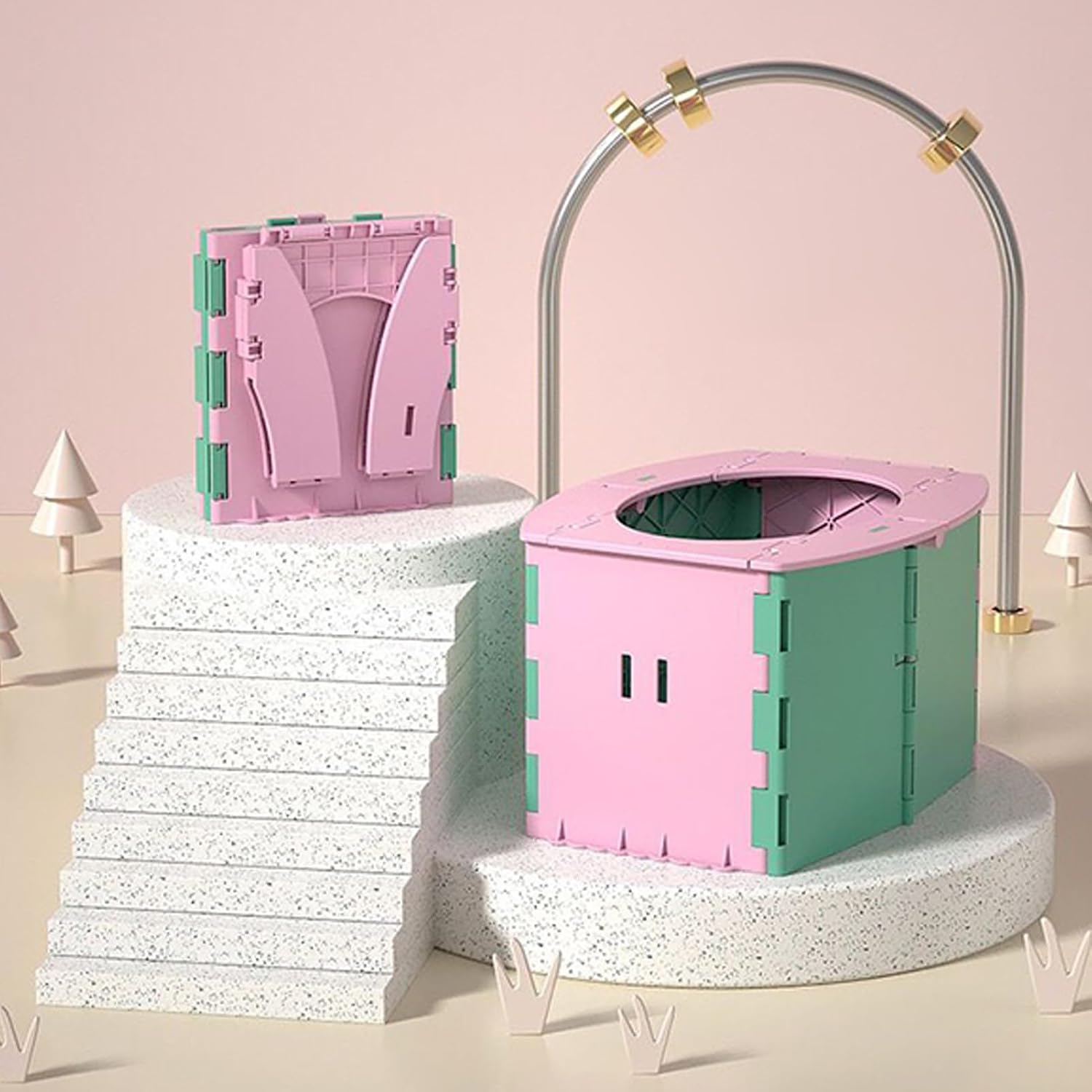 Kids Portable Potty, Training Toilet Urinal, Kid Pee Organizer with Cleaning Bags, Bathroom Accessory for Home Public Beach Camping Travel Apartment Daily Routine Reliable Safety Gear