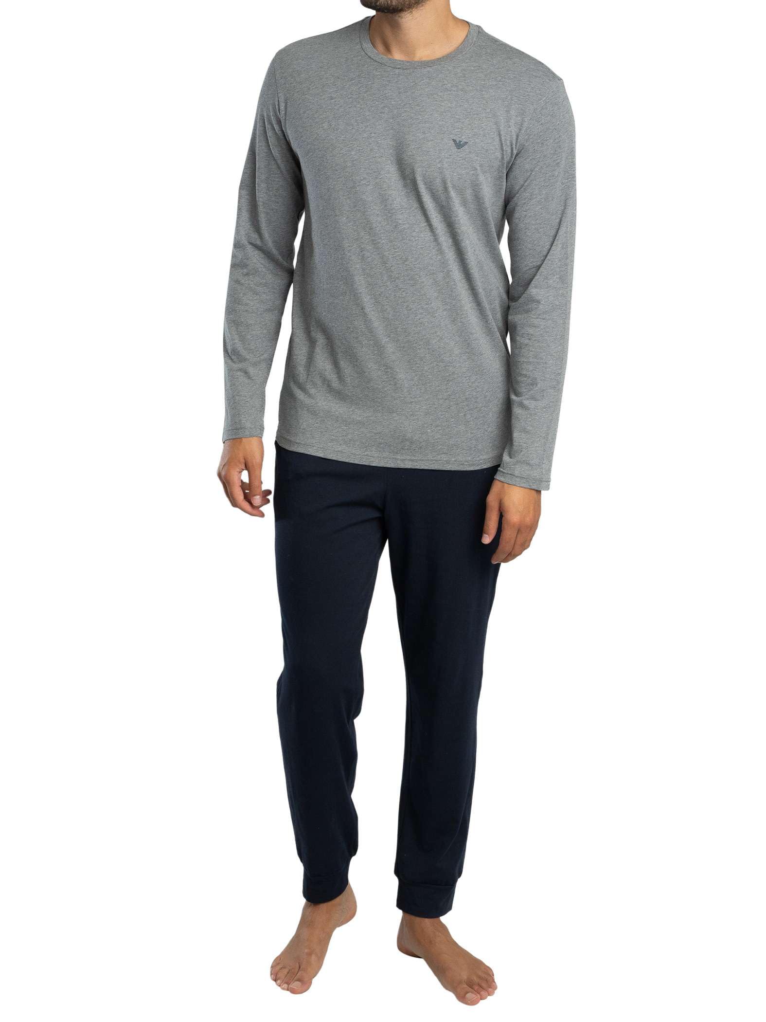 Emporio Armani Herren-Pyjama mit Bündchen, Blau, Größe M, blau, M